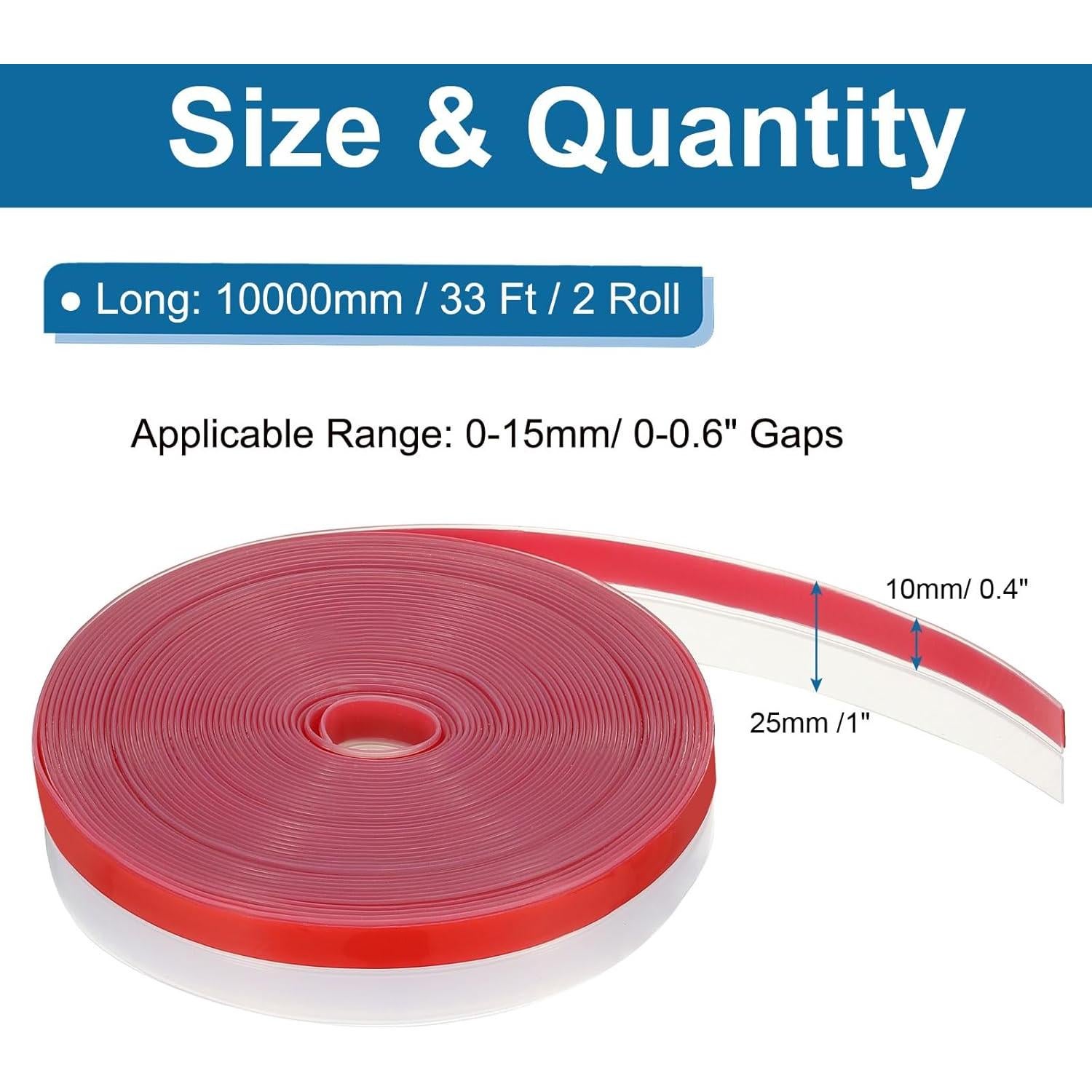 Tira de Sellado de Silicona PATIKIL 10.06 m x 2.54 cm 2 Rollos