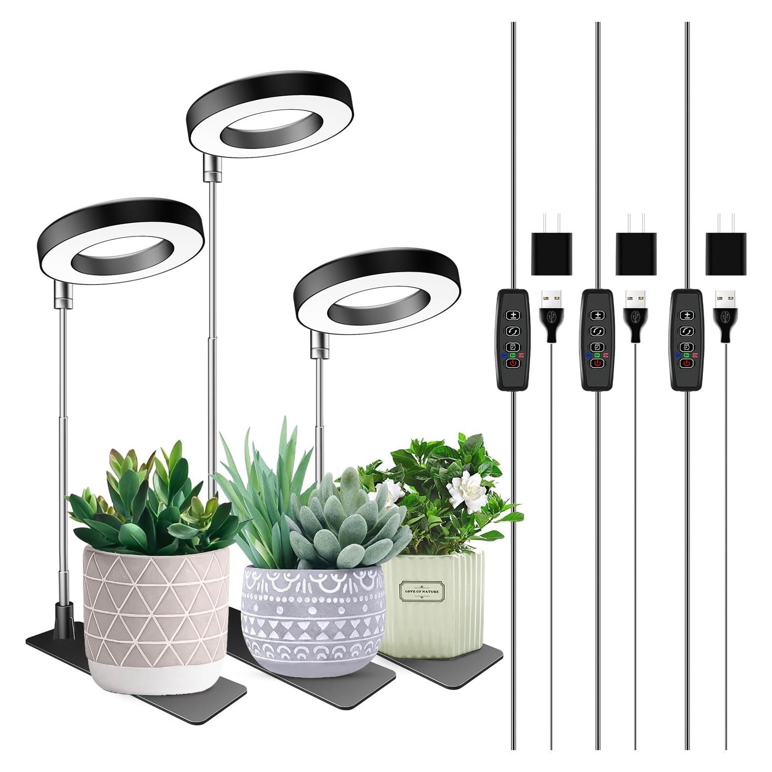 Luz de Crecimiento Aokrean 48 LEDs Espectro Completo 3 Paquete