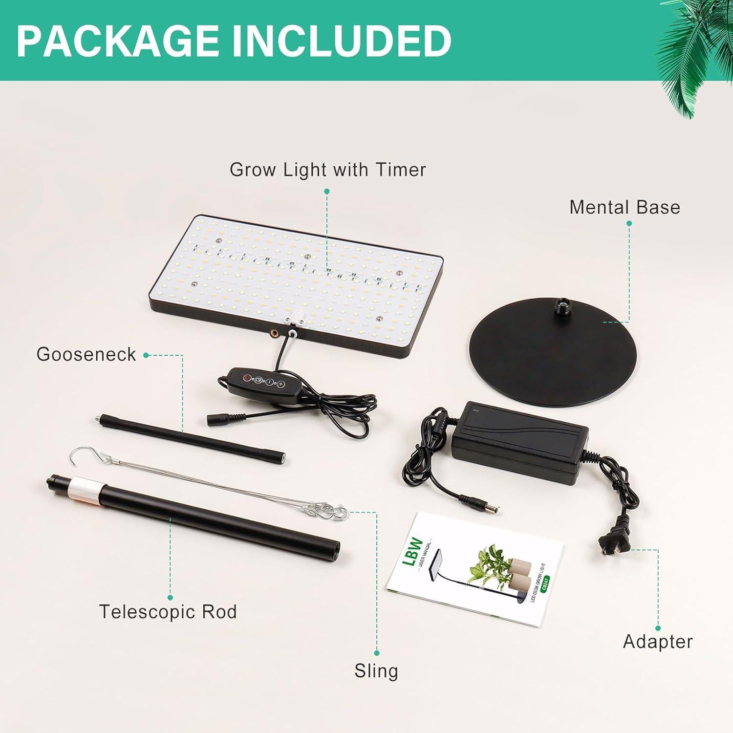 Luz de Crecimiento LED LBW Espectro Completo Ajustable 25W