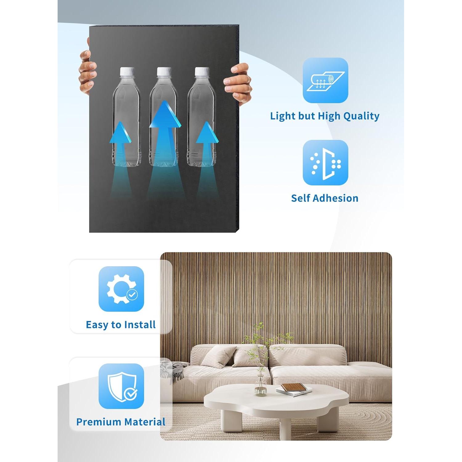 Paneles de Pared 3D Autoadhesivos RozingStar Ébano 240x30 cm