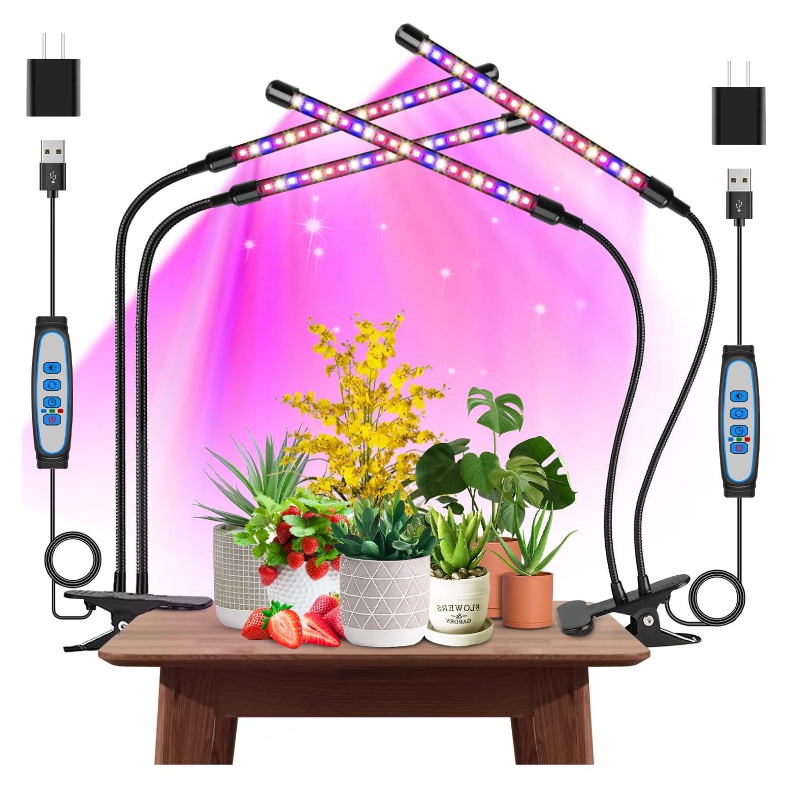 Lámpara de Crecimiento LED Garpsen 2 Cabezas Espectro Completo