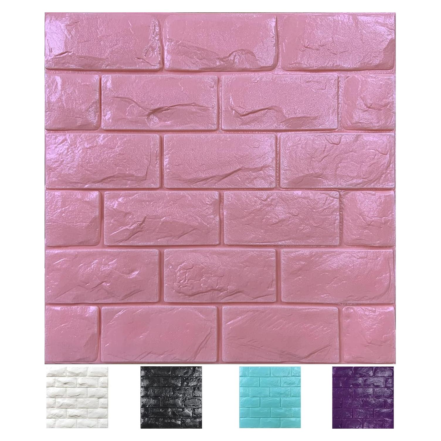 Paneles de Pared 3D Autoadhesivos Yutianli 30PCS Rosa