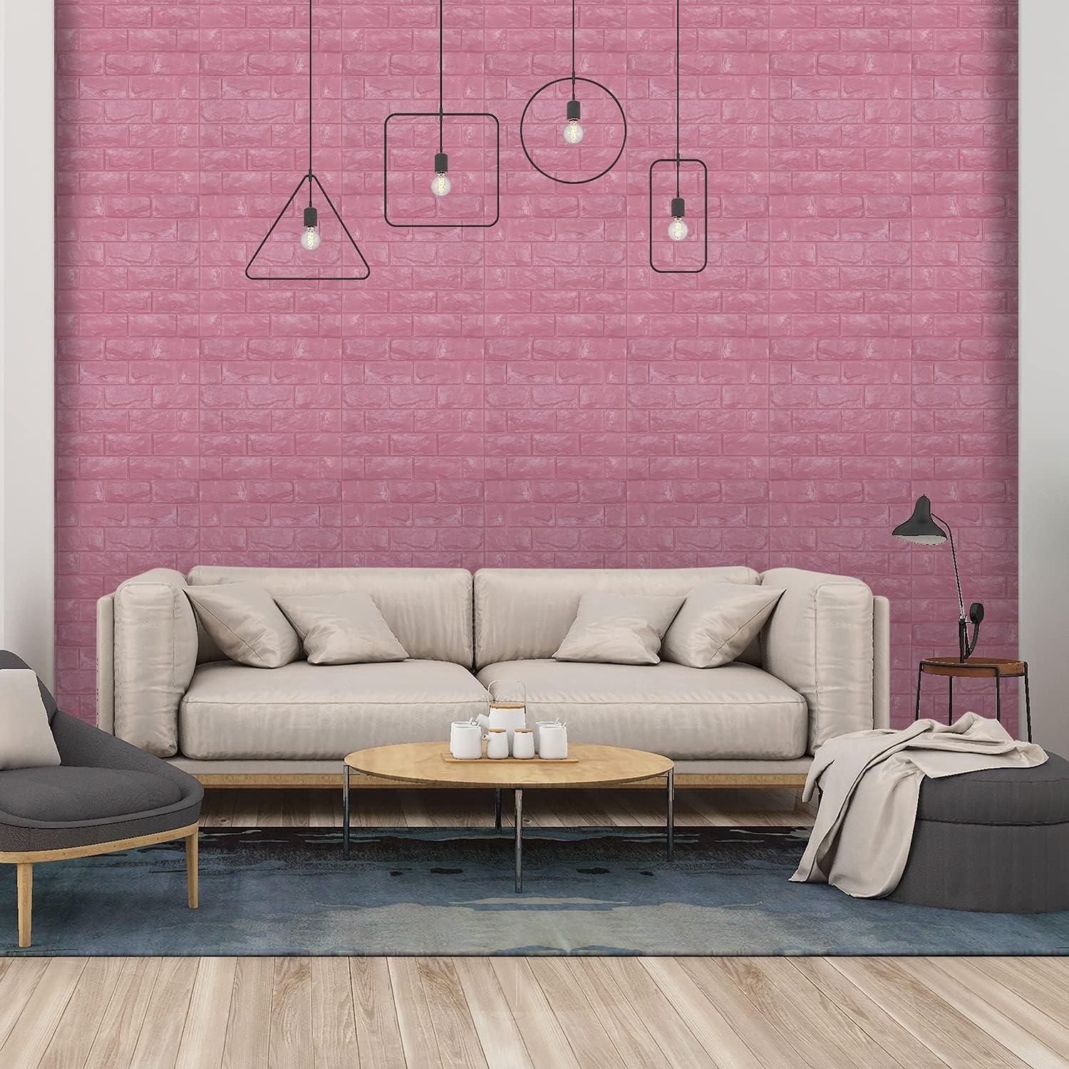 Paneles de Pared 3D Autoadhesivos Yutianli 30PCS Rosa