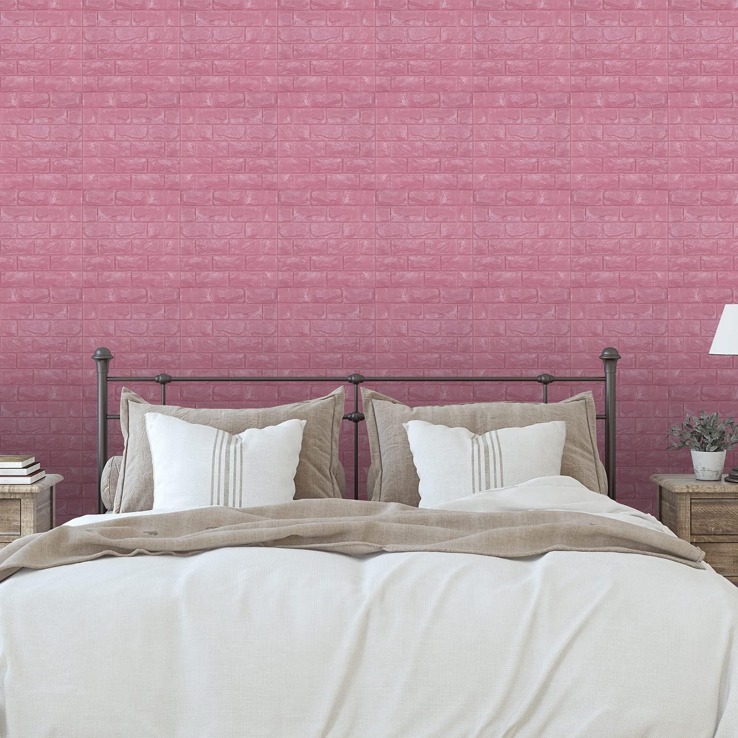 Paneles de Pared 3D Autoadhesivos Yutianli 30PCS Rosa