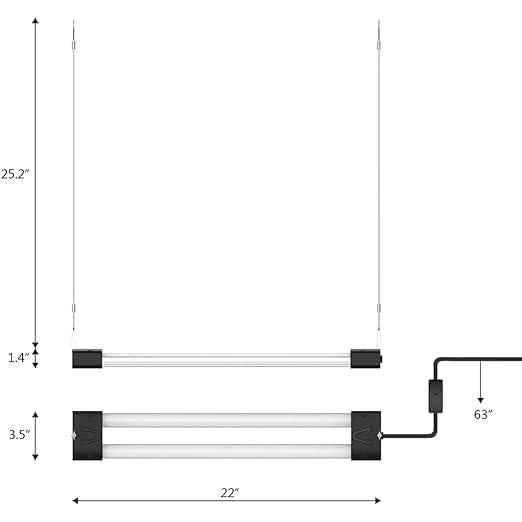Luz de Cultivo LED Espectro Completo BoostGro 0.61m Negra