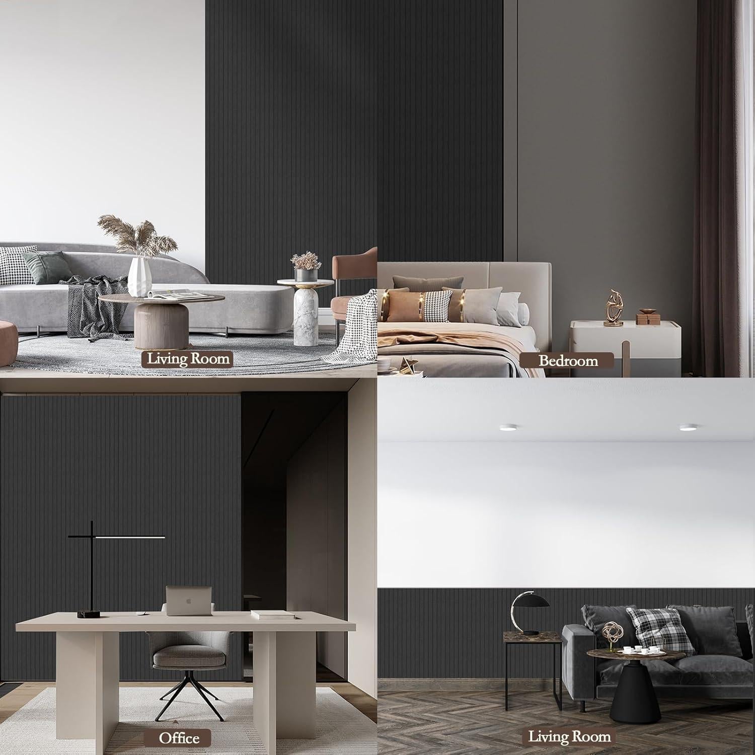 Paneles Acústicos 3D Autoadhesivos 6 Pack Negro 61x61cm