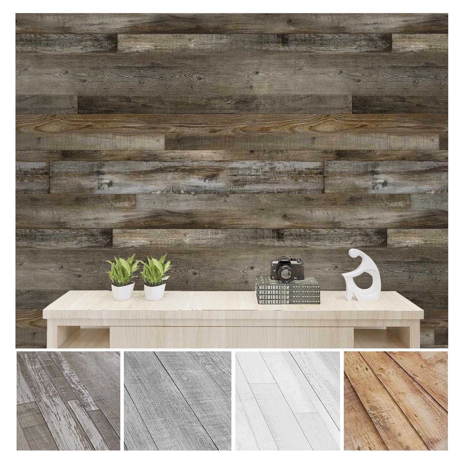 Paneles de Pared Vinilo Urban Decor MagicWood 15x91 cm Marrón