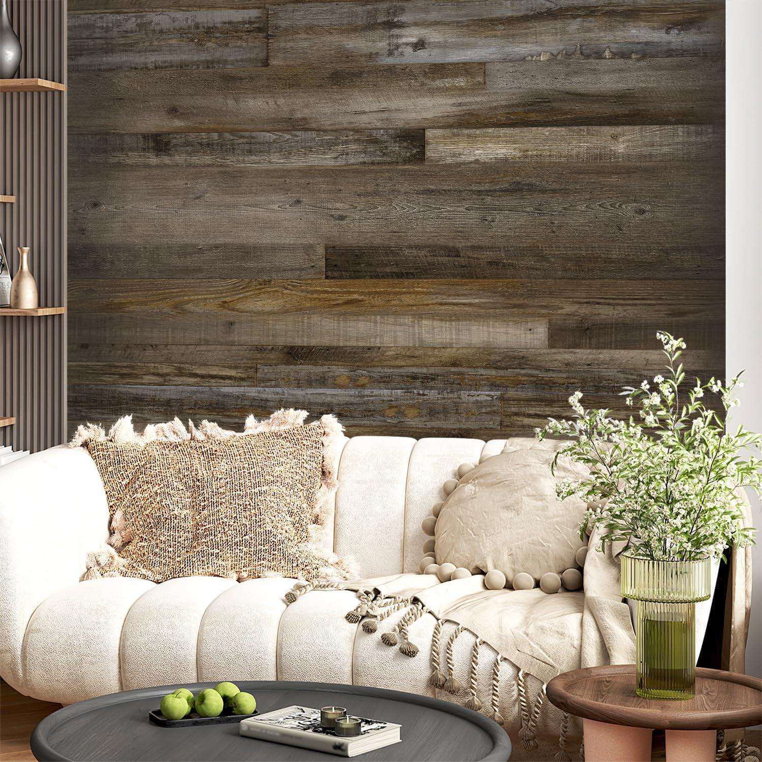 Paneles de Pared Vinilo Urban Decor MagicWood 15x91 cm Marrón