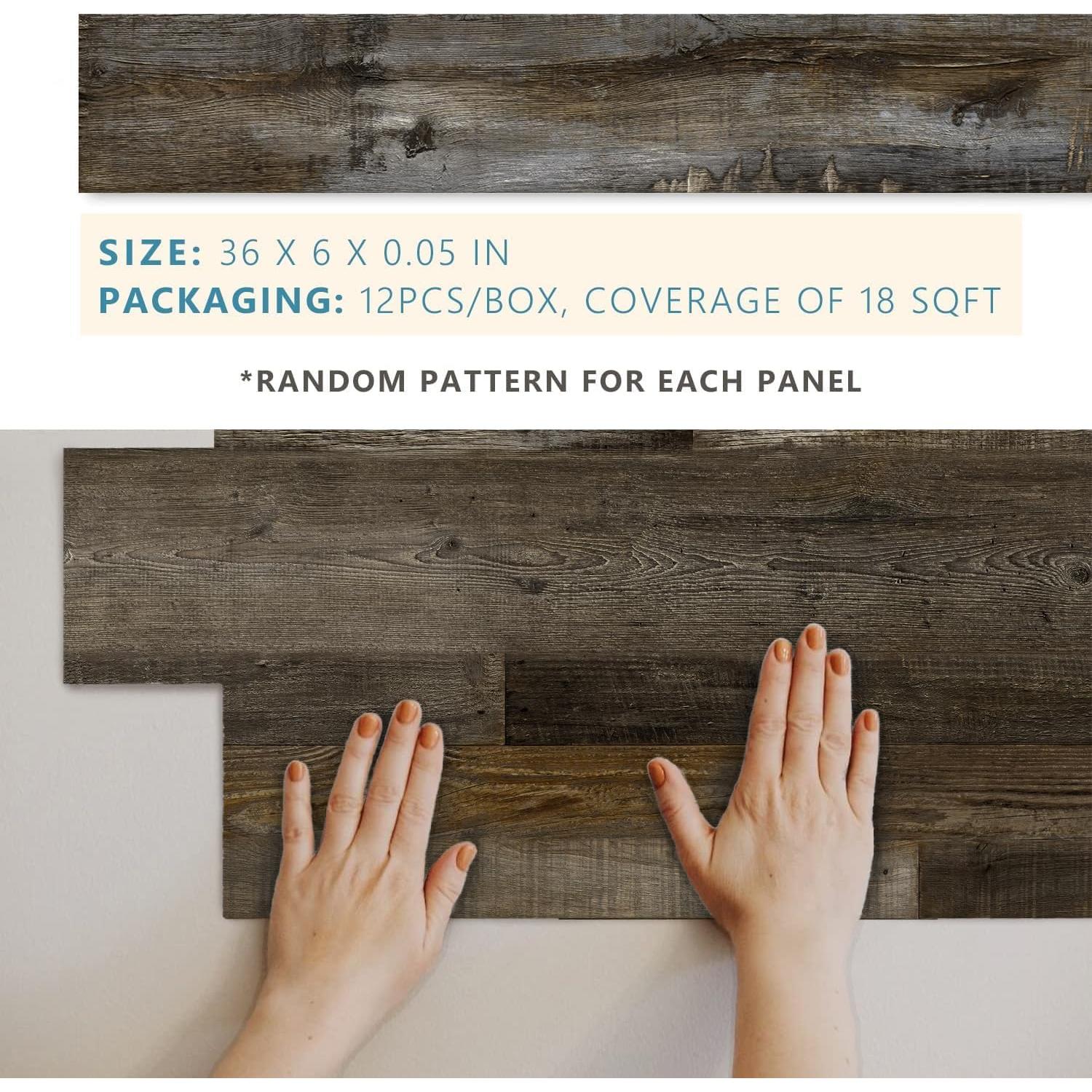 Paneles de Pared Vinilo Urban Decor MagicWood 15x91 cm Marrón