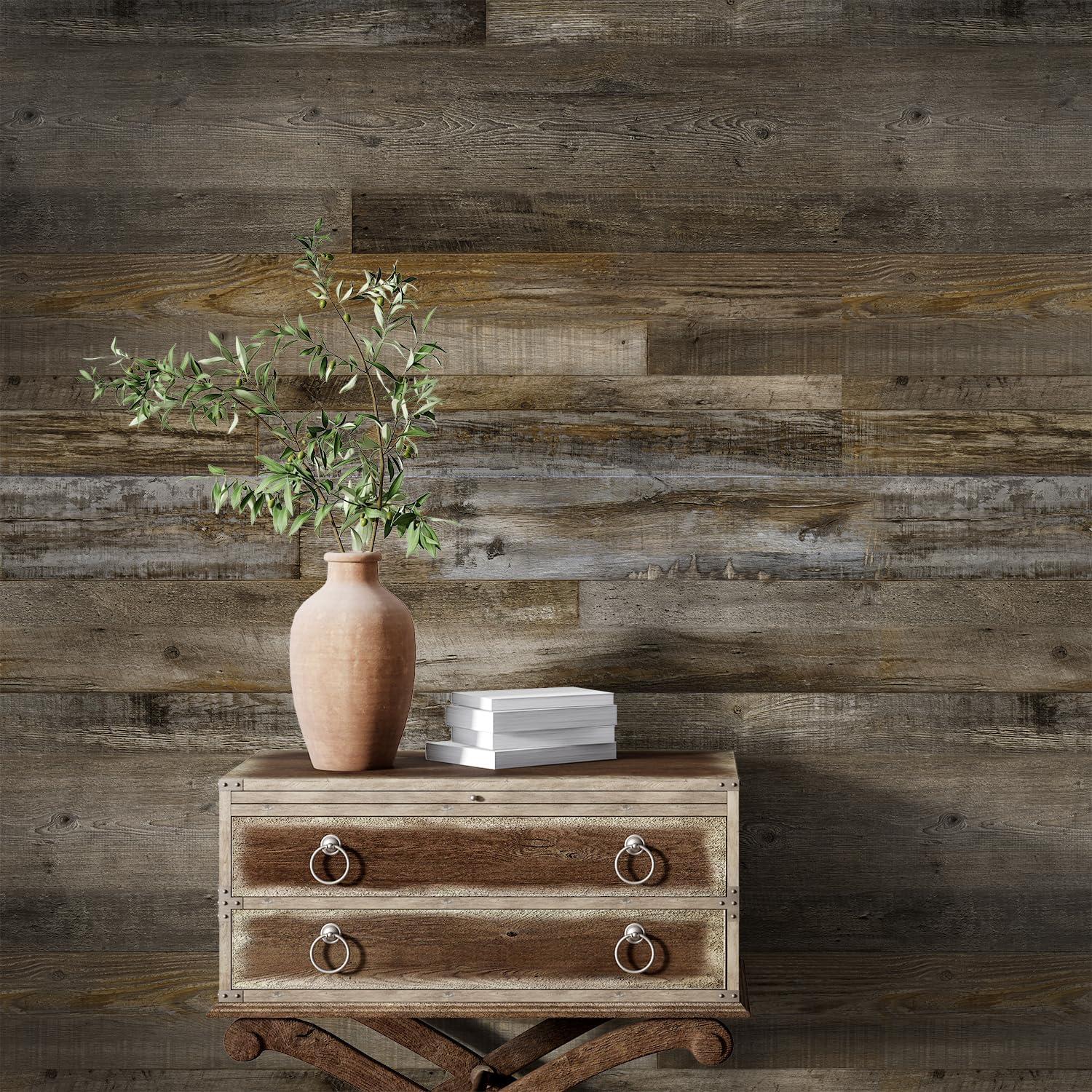 Paneles de Pared Vinilo Urban Decor MagicWood 15x91 cm Marrón