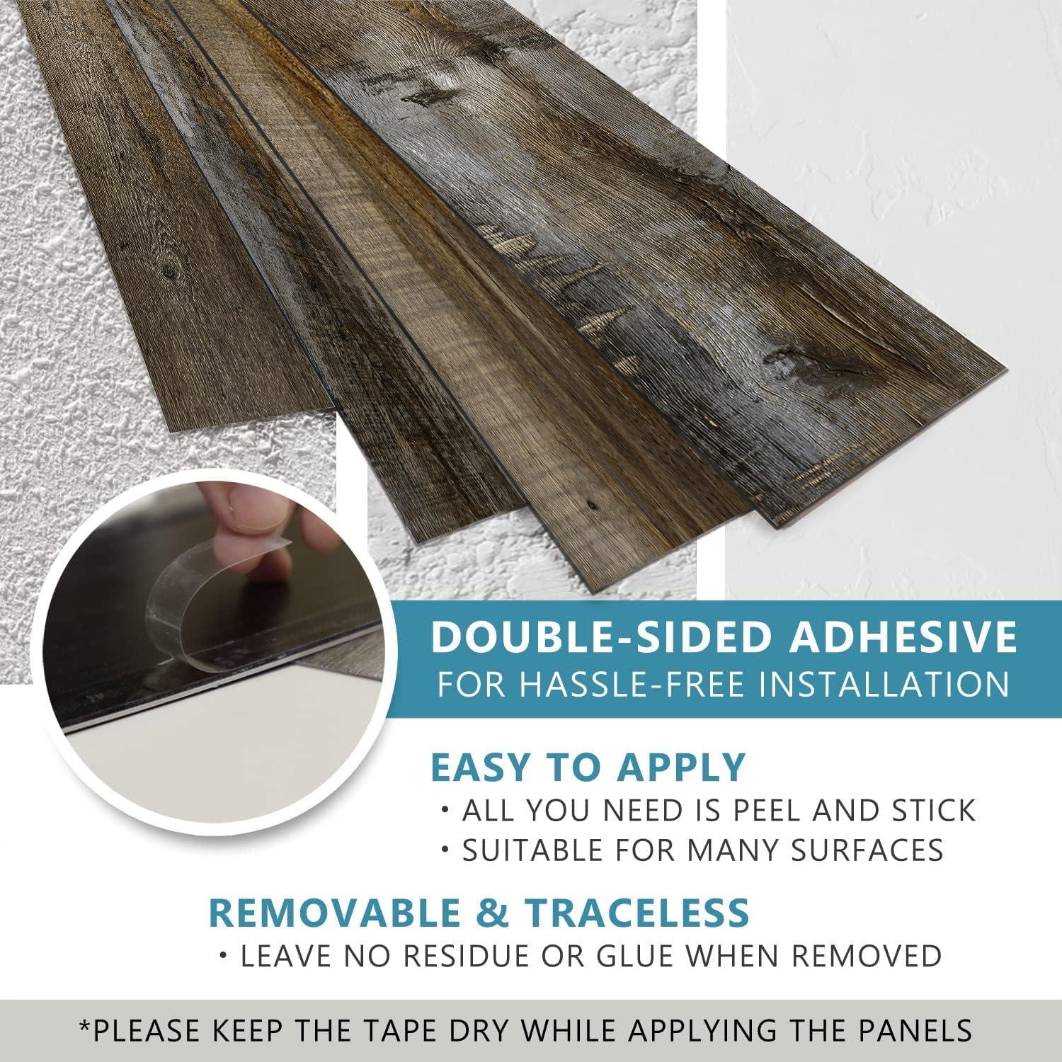 Paneles de Pared Vinilo Urban Decor MagicWood 15x91 cm Marrón