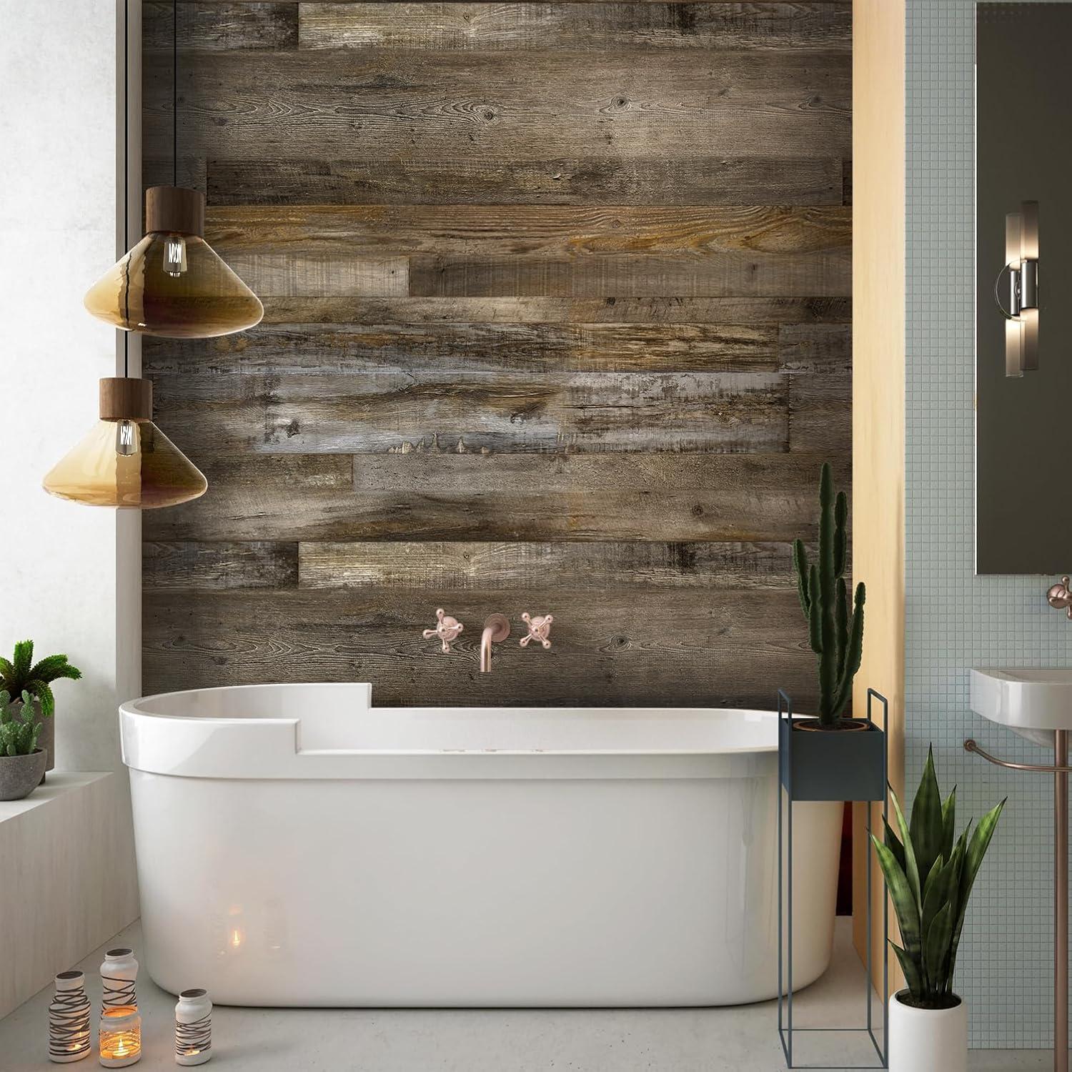 Paneles de Pared Vinilo Urban Decor MagicWood 15x91 cm Marrón