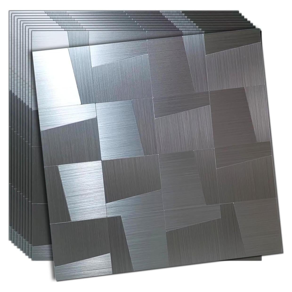 Azulejo Mosaico Autoadhesivo Weimeisc 10 Hojas Acero Inoxidable