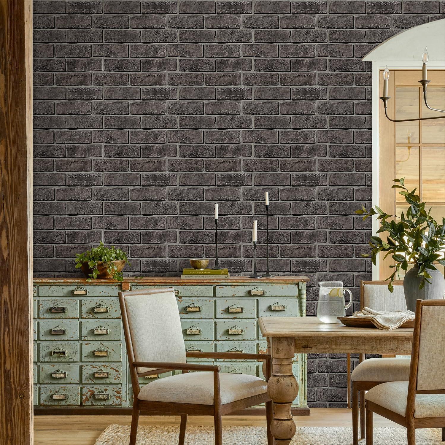 Papel Tapiz 3D Ladrillo Falso Commomy 30x30 cm 10 Piezas