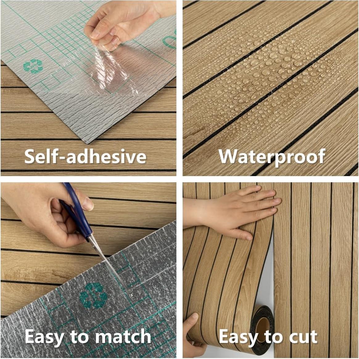 Paneles de Pared Autoadhesivos Abyssaly 3D Madera Marrón 1.20 m²