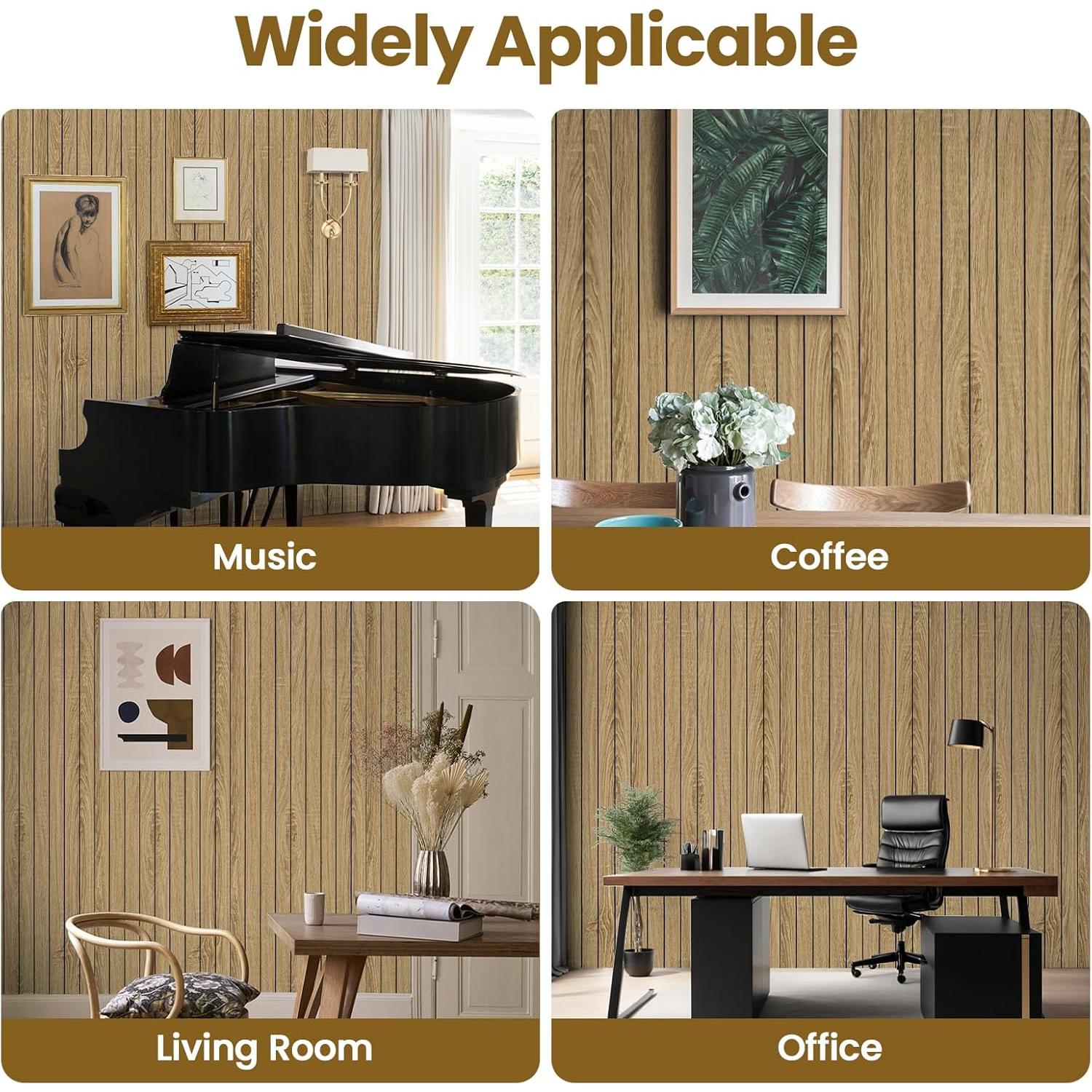 Paneles de Pared Autoadhesivos Abyssaly 3D Madera Marrón 1.20 m²