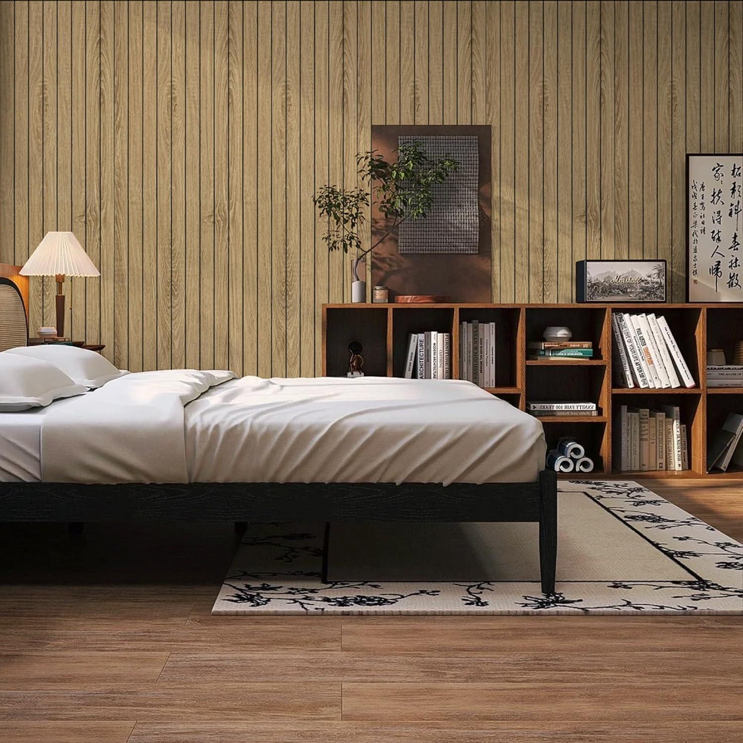 Paneles de Pared Autoadhesivos Abyssaly 3D Madera Marrón 1.20 m²