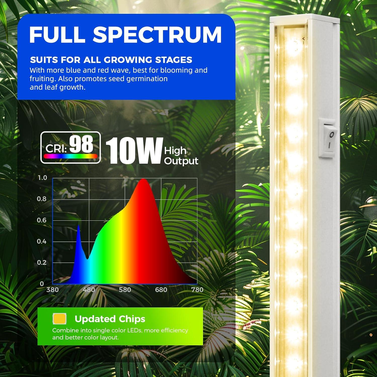 Luces de Cultivo LED Barrina T5 2ft 80W Espectro Completo 8 Pzas