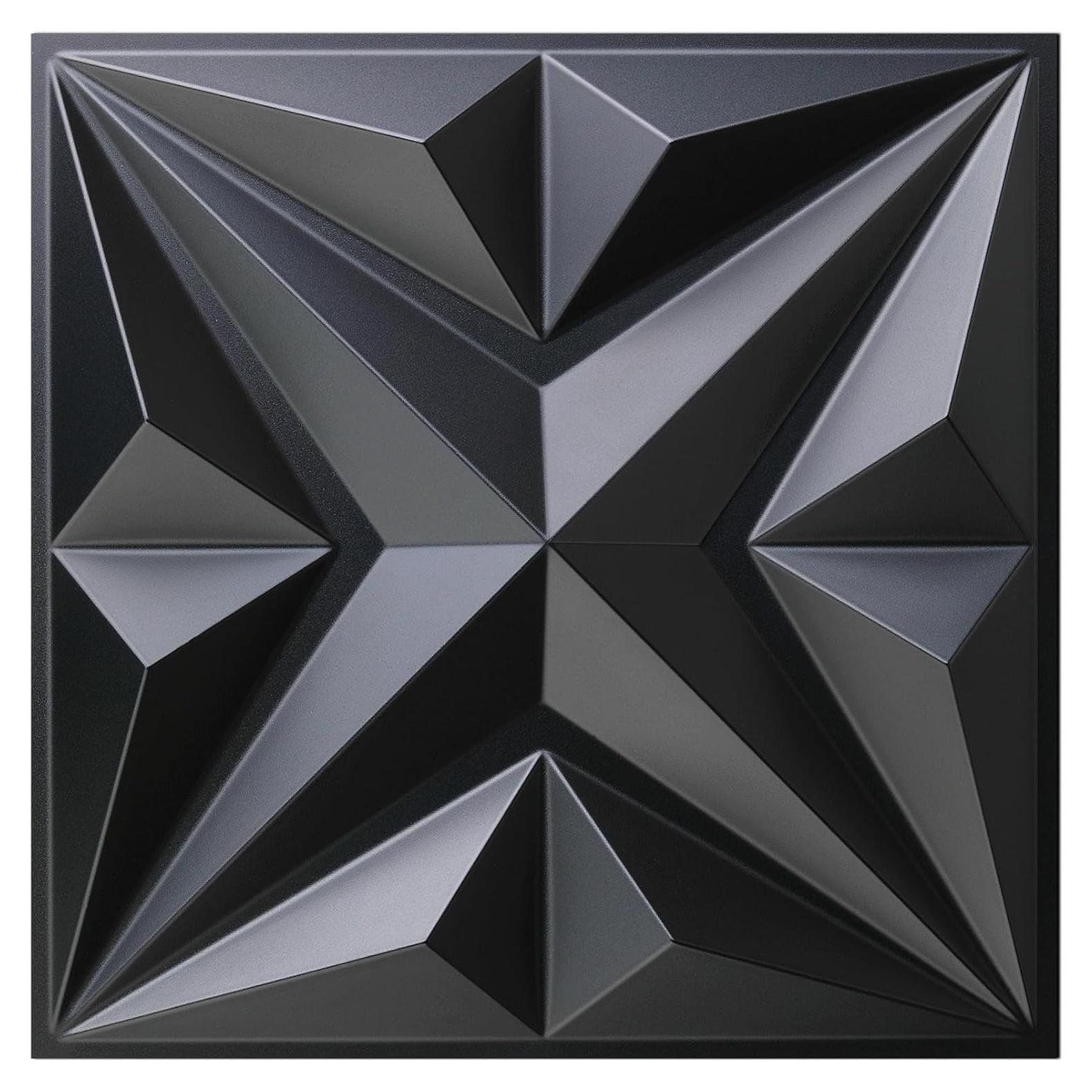 Paneles de Pared 3D MIX3D PVC Negro Mate 33 Piezas 2.97 m²