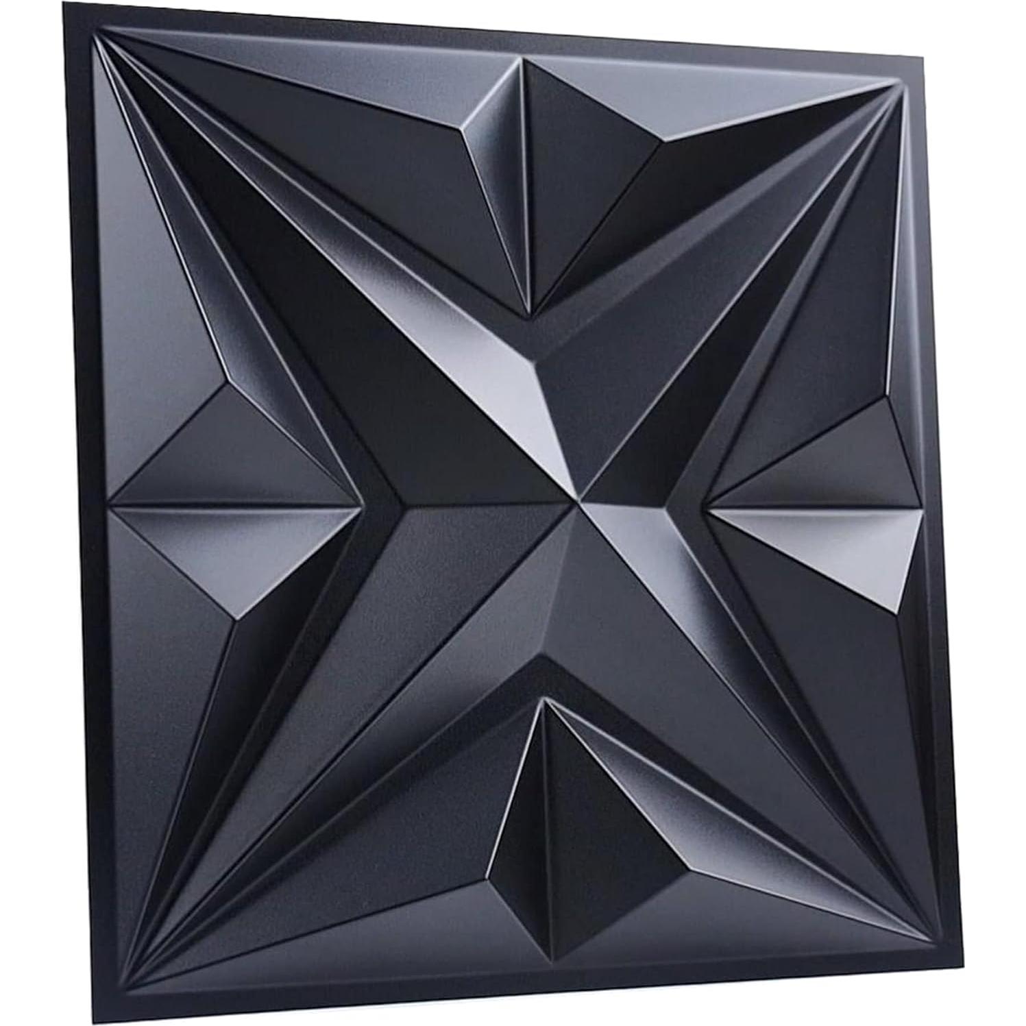 Paneles de Pared 3D MIX3D PVC Negro Mate 33 Piezas 2.97 m²