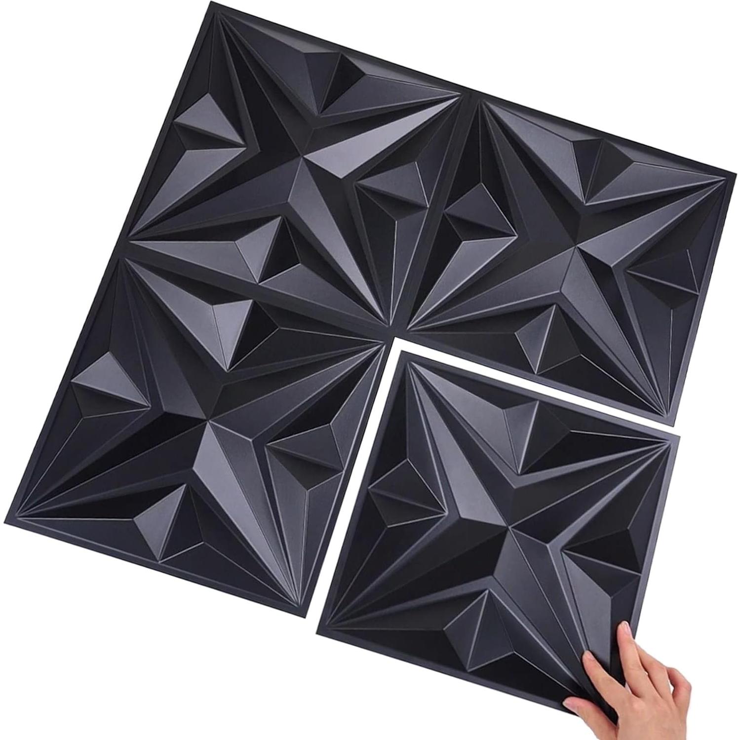 Paneles de Pared 3D MIX3D PVC Negro Mate 33 Piezas 2.97 m²