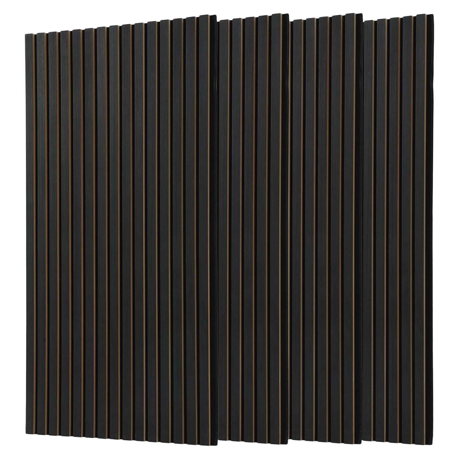 Paneles Acústicos de Madera FORTUNO 4 Pcs 120x60 cm Negro