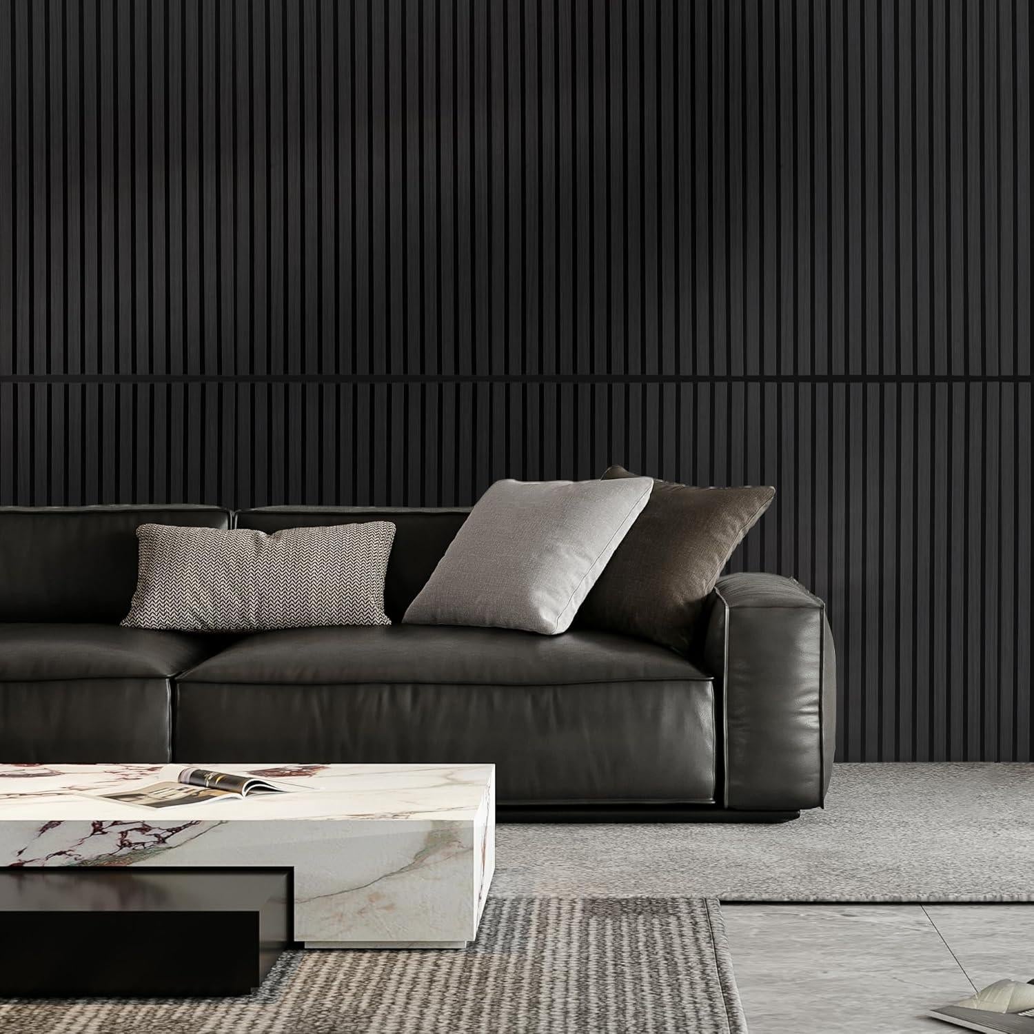 Paneles Acústicos de Madera FORTUNO 4 Pcs 120x60 cm Negro