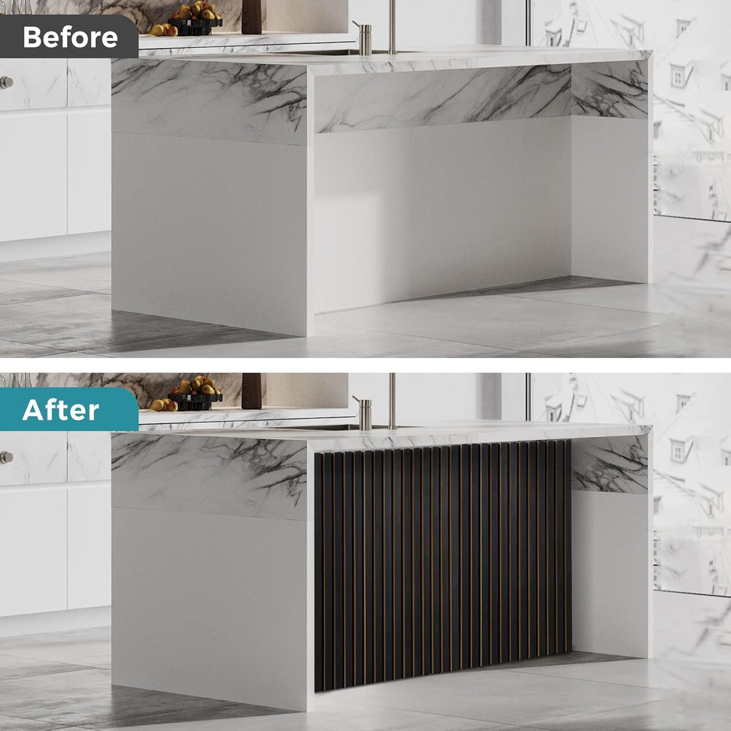 Paneles Acústicos de Madera FORTUNO 4 Pcs 120x60 cm Negro