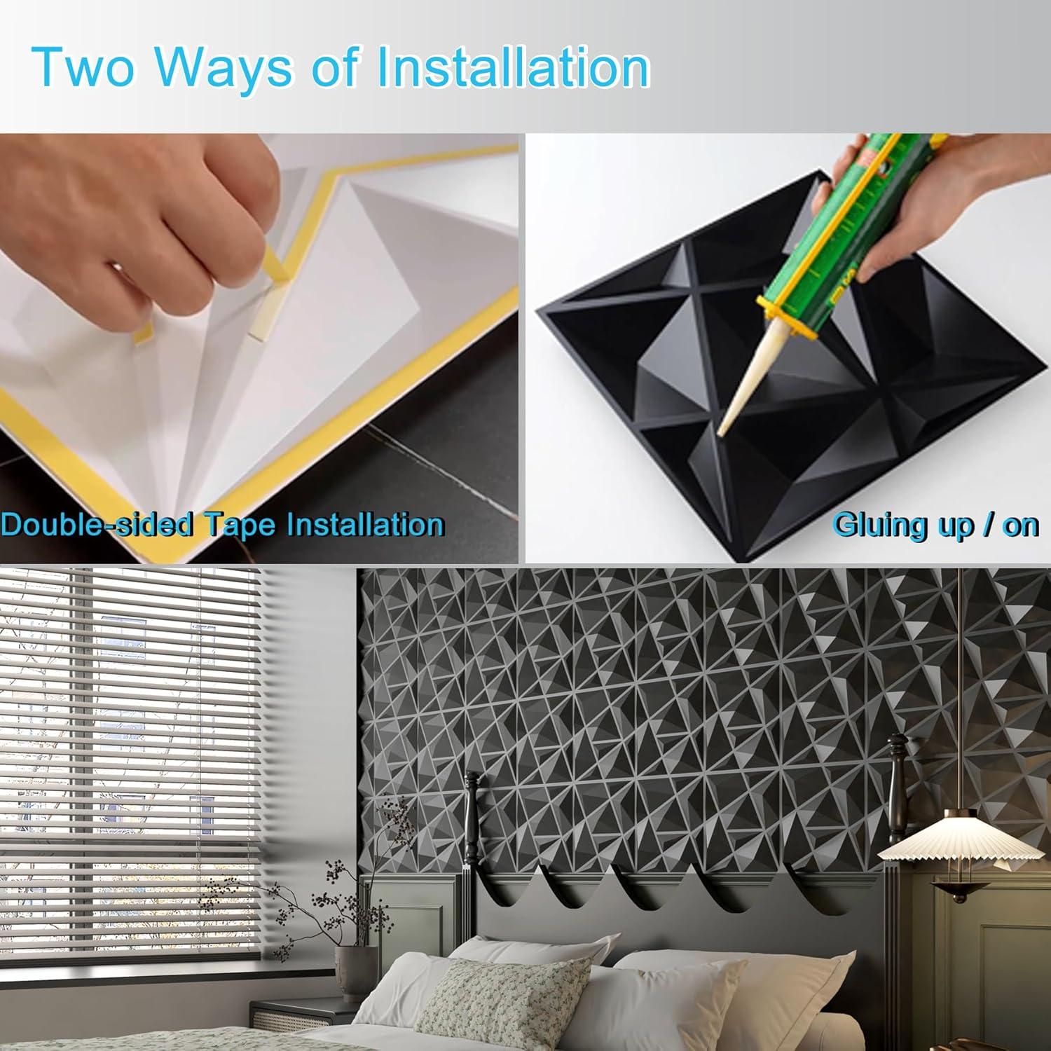 Paneles de Pared 3D MIX3D Negro 33 Piezas 30x30 cm