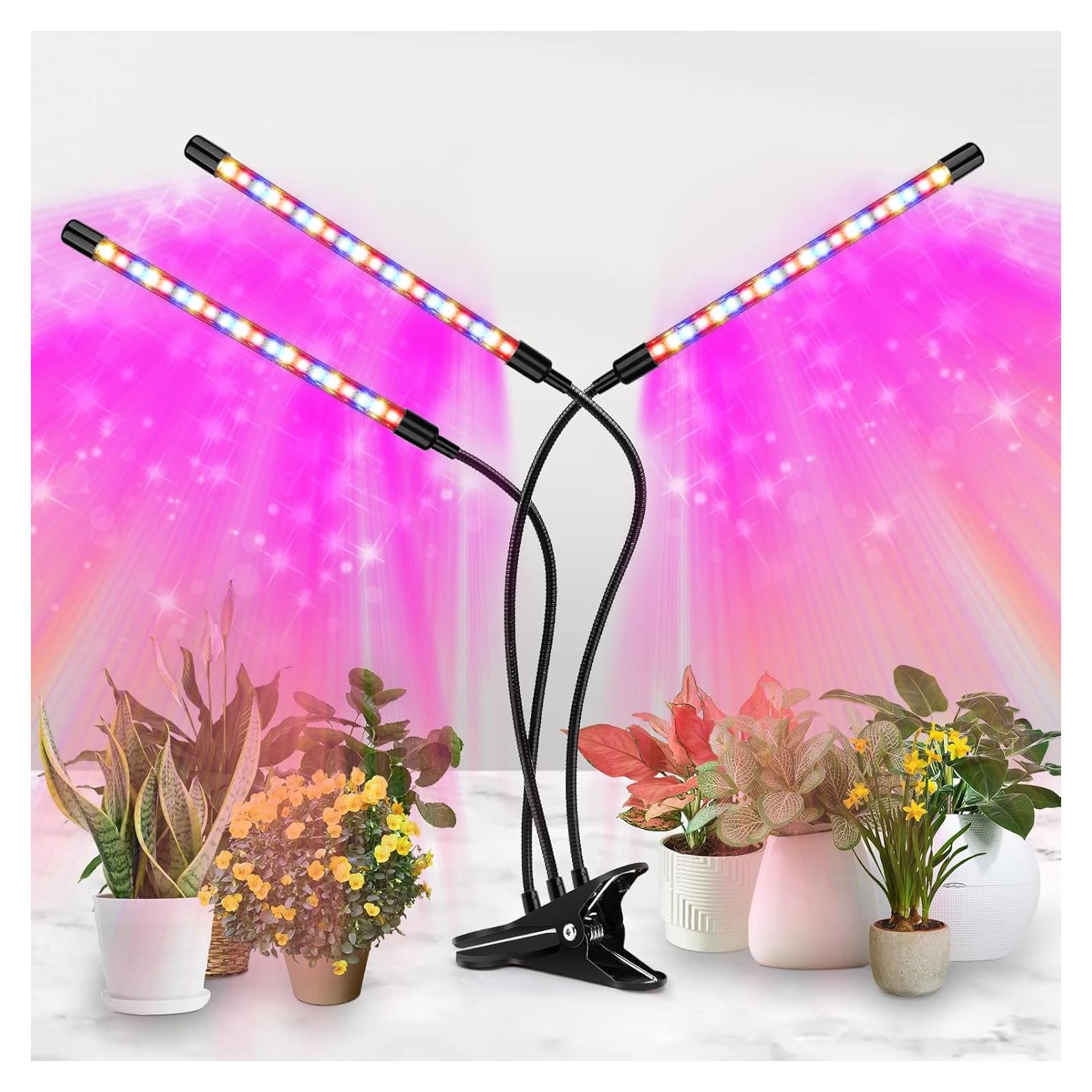 Luz de Cultivo LED Zyzykeji 3 Cabezas Espectro Completo 40cm