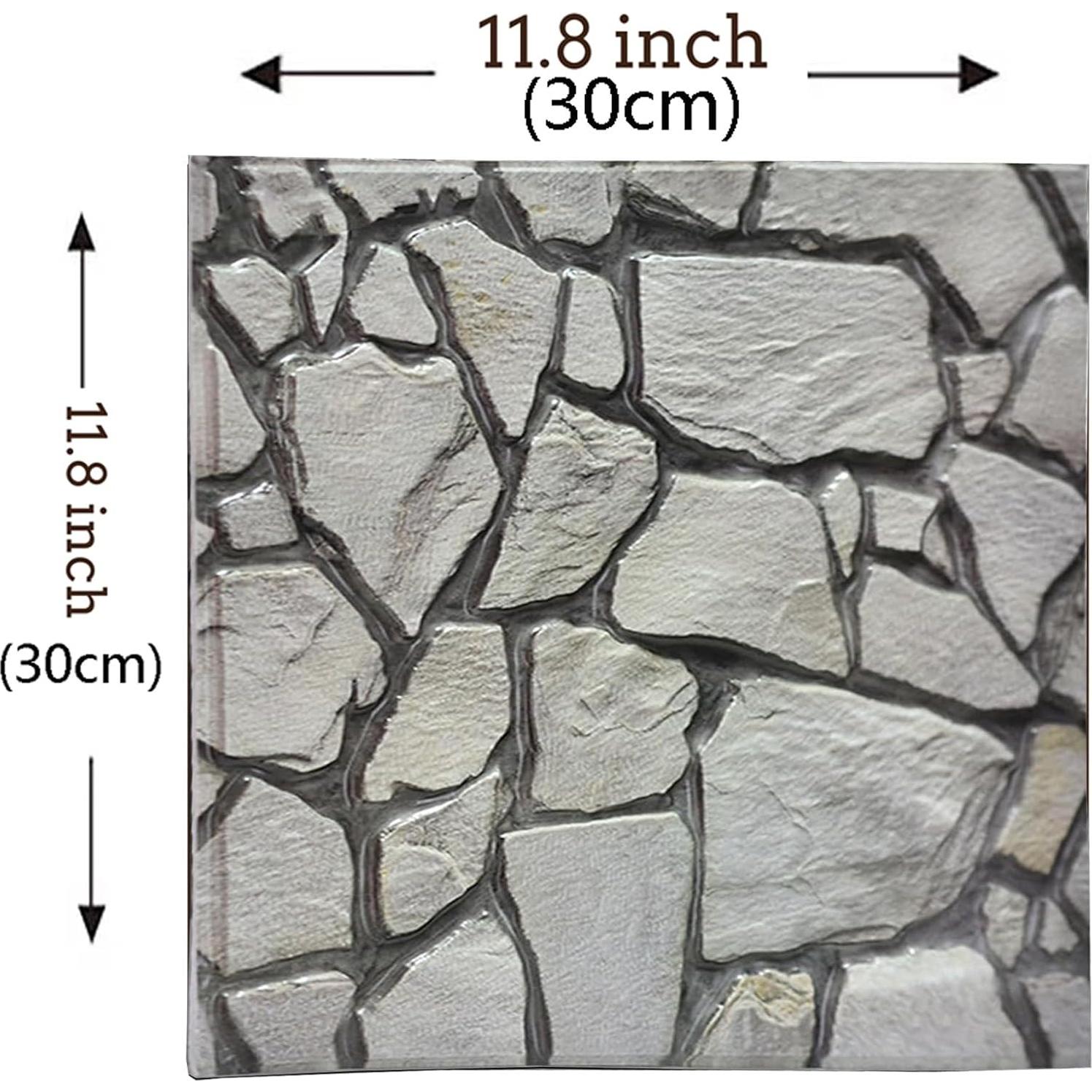 Paneles de Pared 3D Autoadhesivos szgwtk - Piedra Gris, 10 Piezas