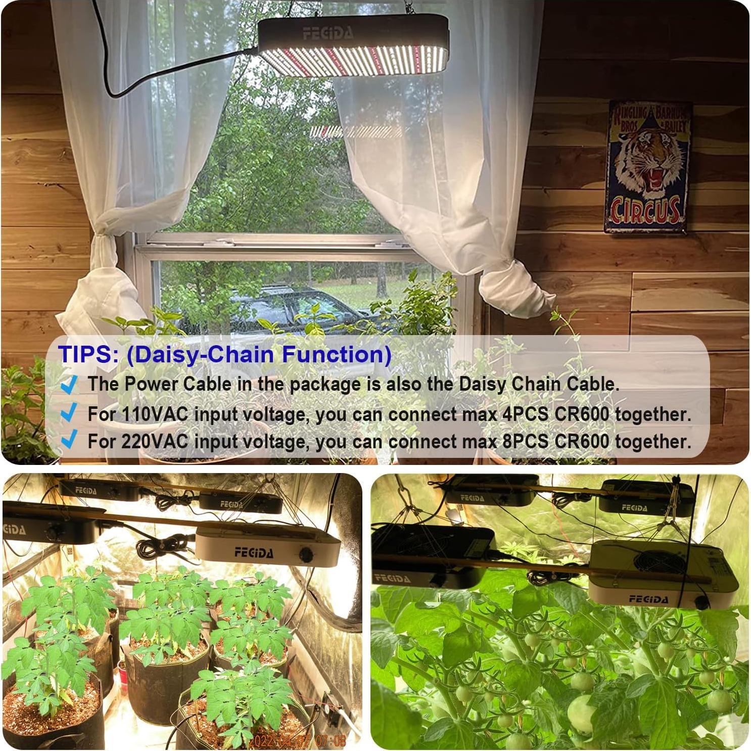 FECiDA Luz de Cultivo LED 65W Espectro Completo Regulable