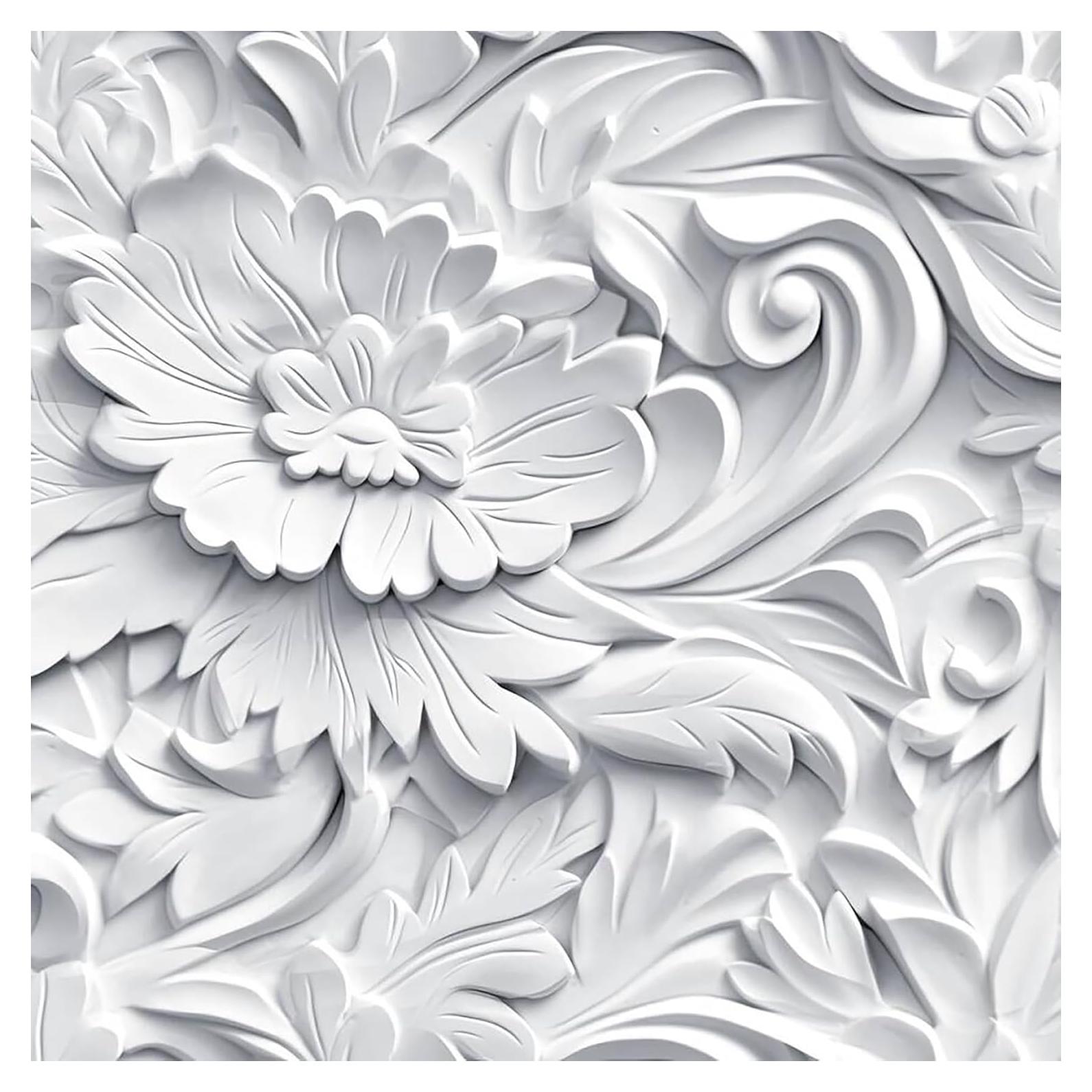 Papel Tapiz Autoadhesivo Floral 3D Gris ReWallpaper 276x44.5cm