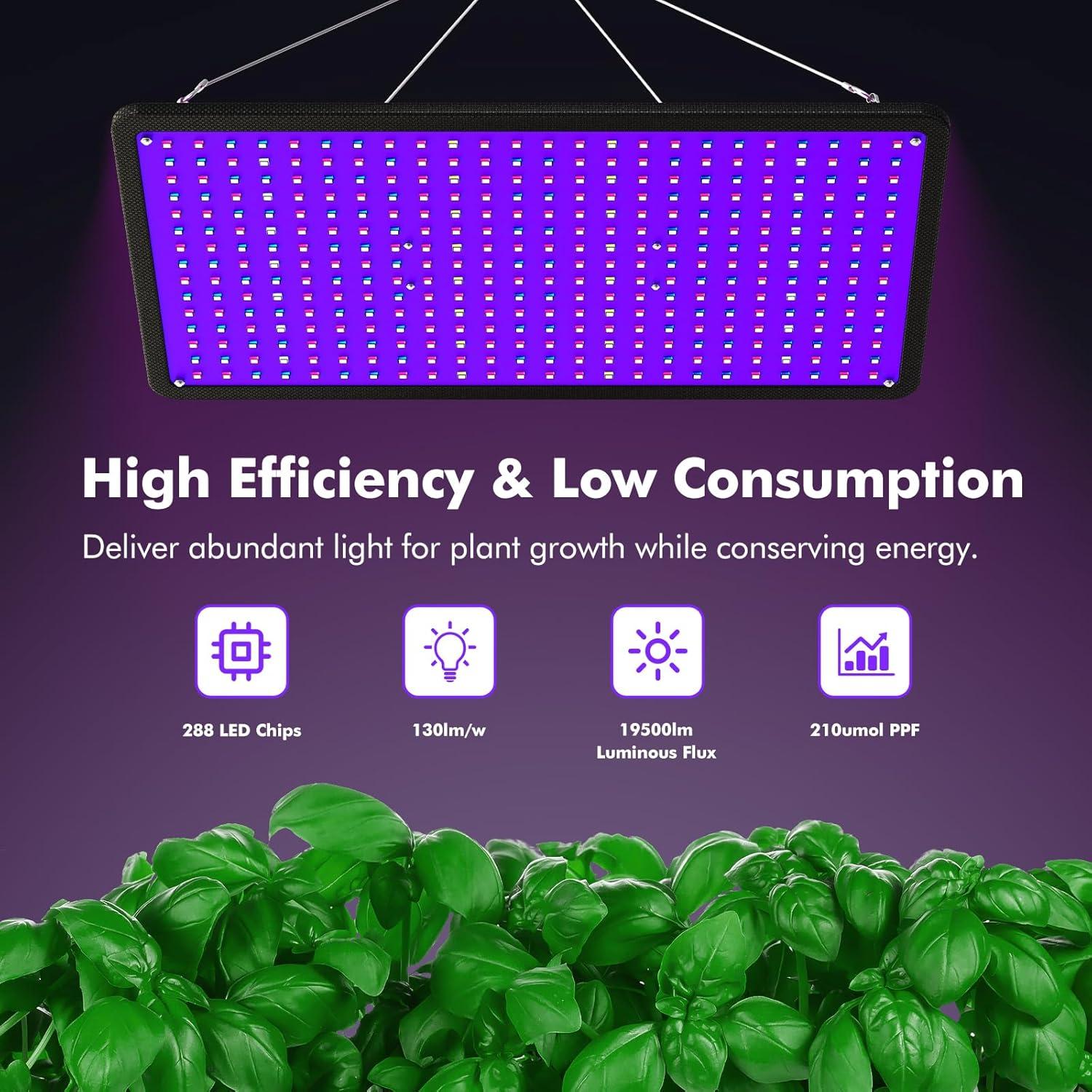 Luz de Cultivo LED 100W LUYIMIN Espectro Completo para Plantas