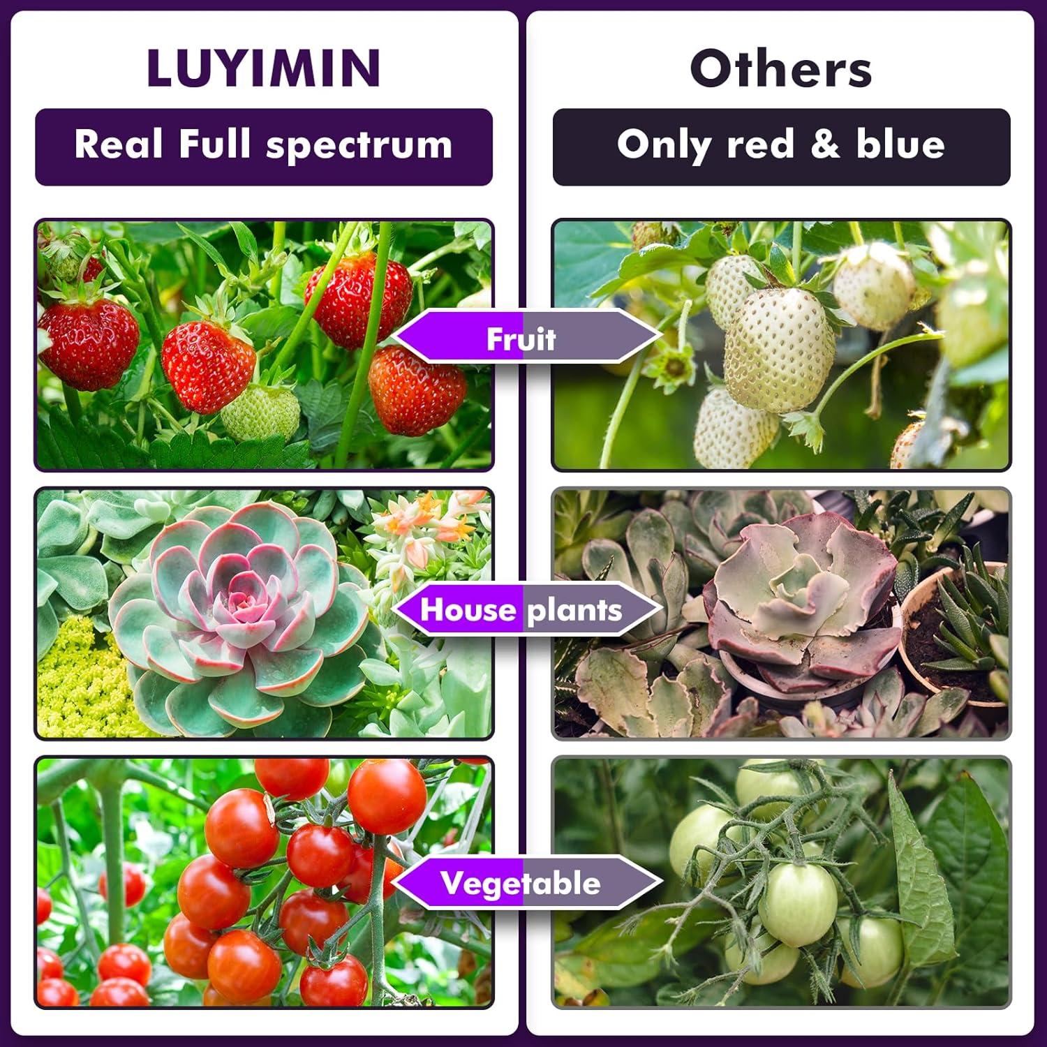 Luz de Cultivo LED 100W LUYIMIN Espectro Completo para Plantas