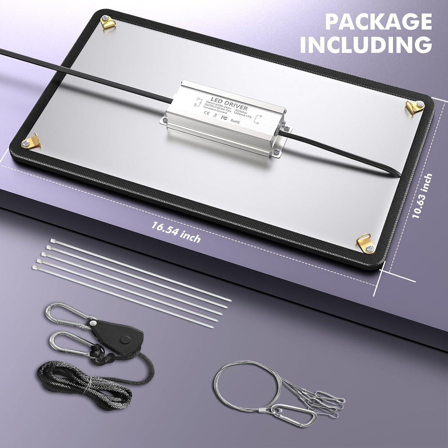 Luz de Cultivo LED 100W LUYIMIN Espectro Completo para Plantas