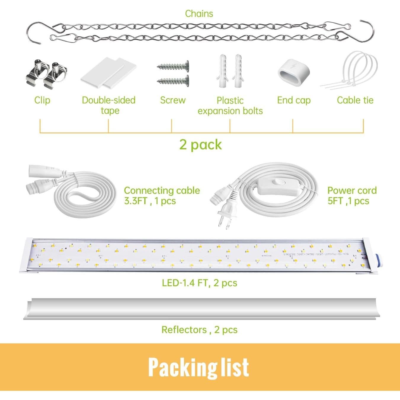 Luces de Cultivo LED 1.4FT SpeePlant Espectro Completo 36W