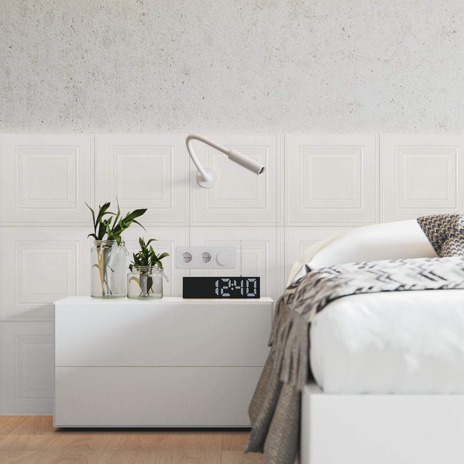 32 Azulejos de Techo Autoadhesivos Dureidos 3D Espuma Blanco