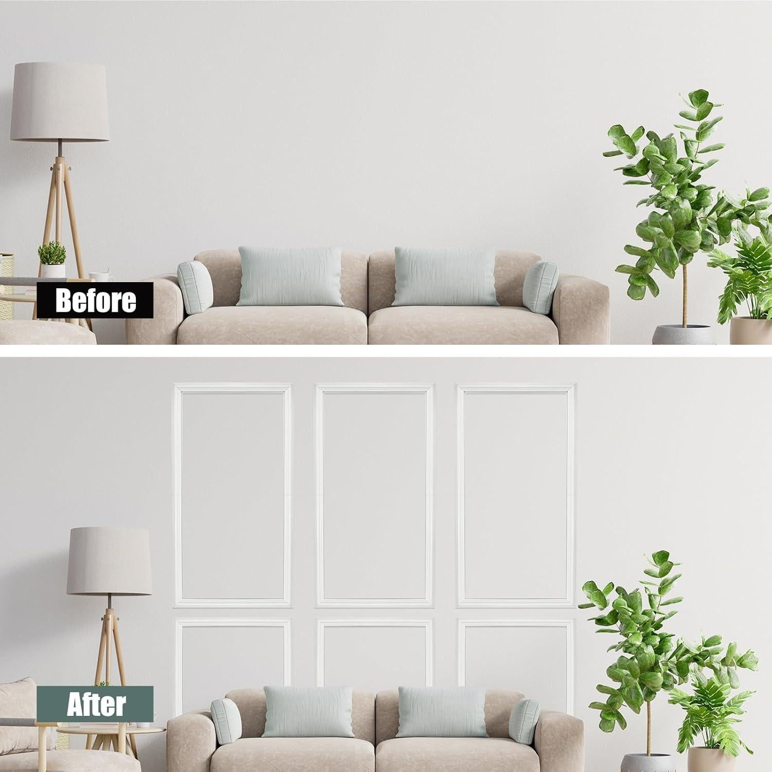 Kit de Moldura de Pared Autoadhesiva 3 Piezas SHUNYITONG