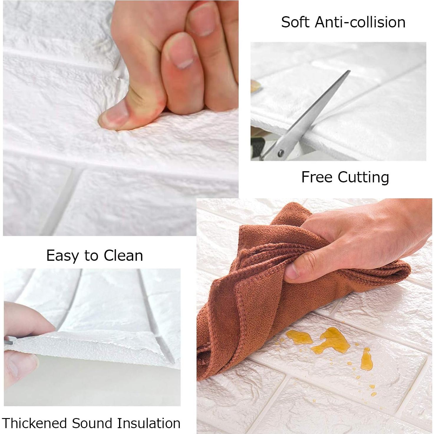 Paneles de Pared 3D Autoadhesivos lehom 10 Pcs Blanco 76.2x69.9 cm