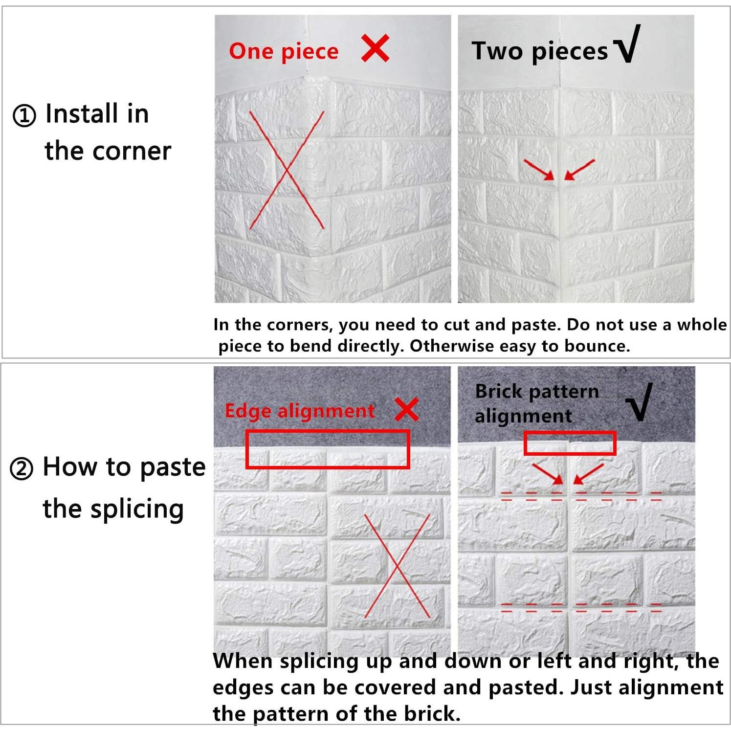 Paneles de Pared 3D Autoadhesivos lehom 10 Pcs Blanco 76.2x69.9 cm