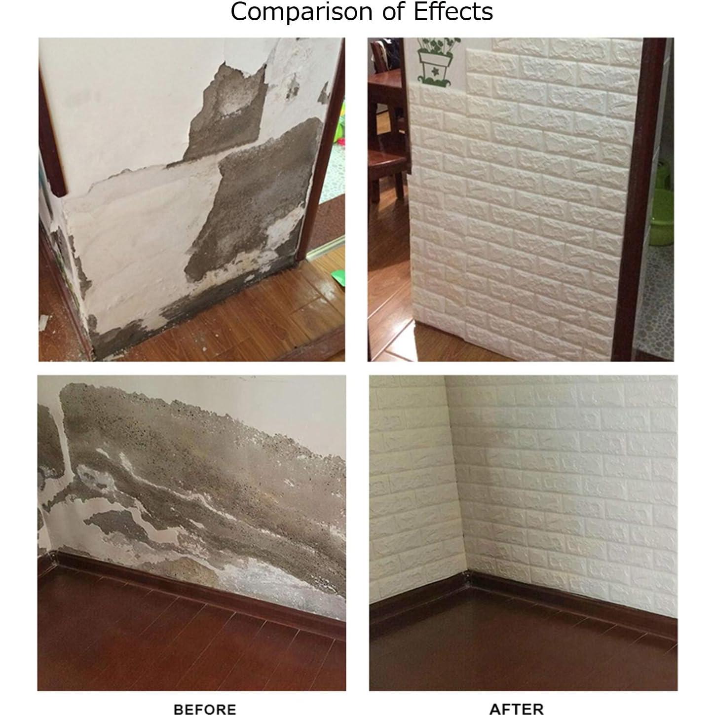 Paneles de Pared 3D Autoadhesivos lehom 10 Pcs Blanco 76.2x69.9 cm