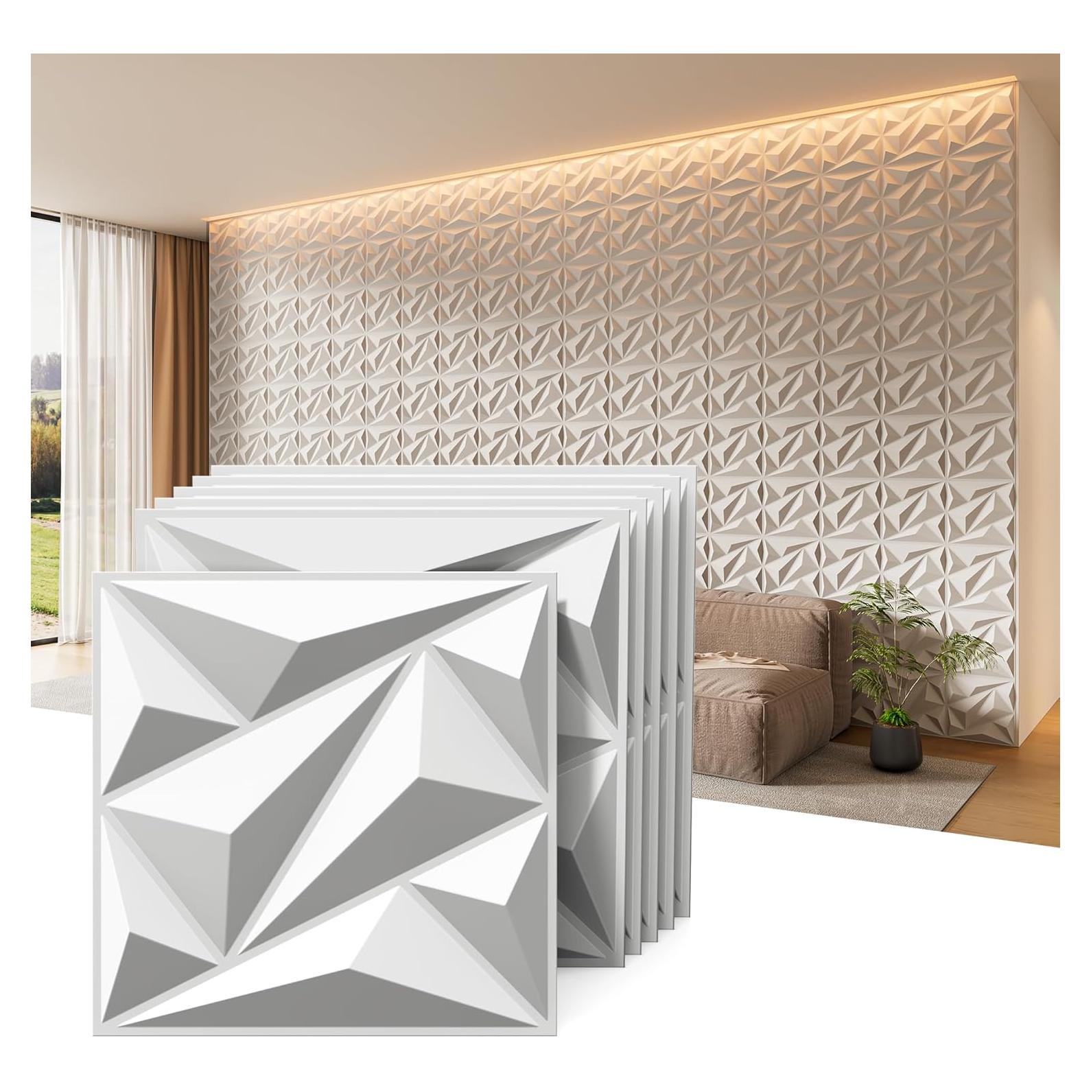 Paneles de Pared 3D INMOZATA Blancos 30.48x30.48cm - 33 Piezas