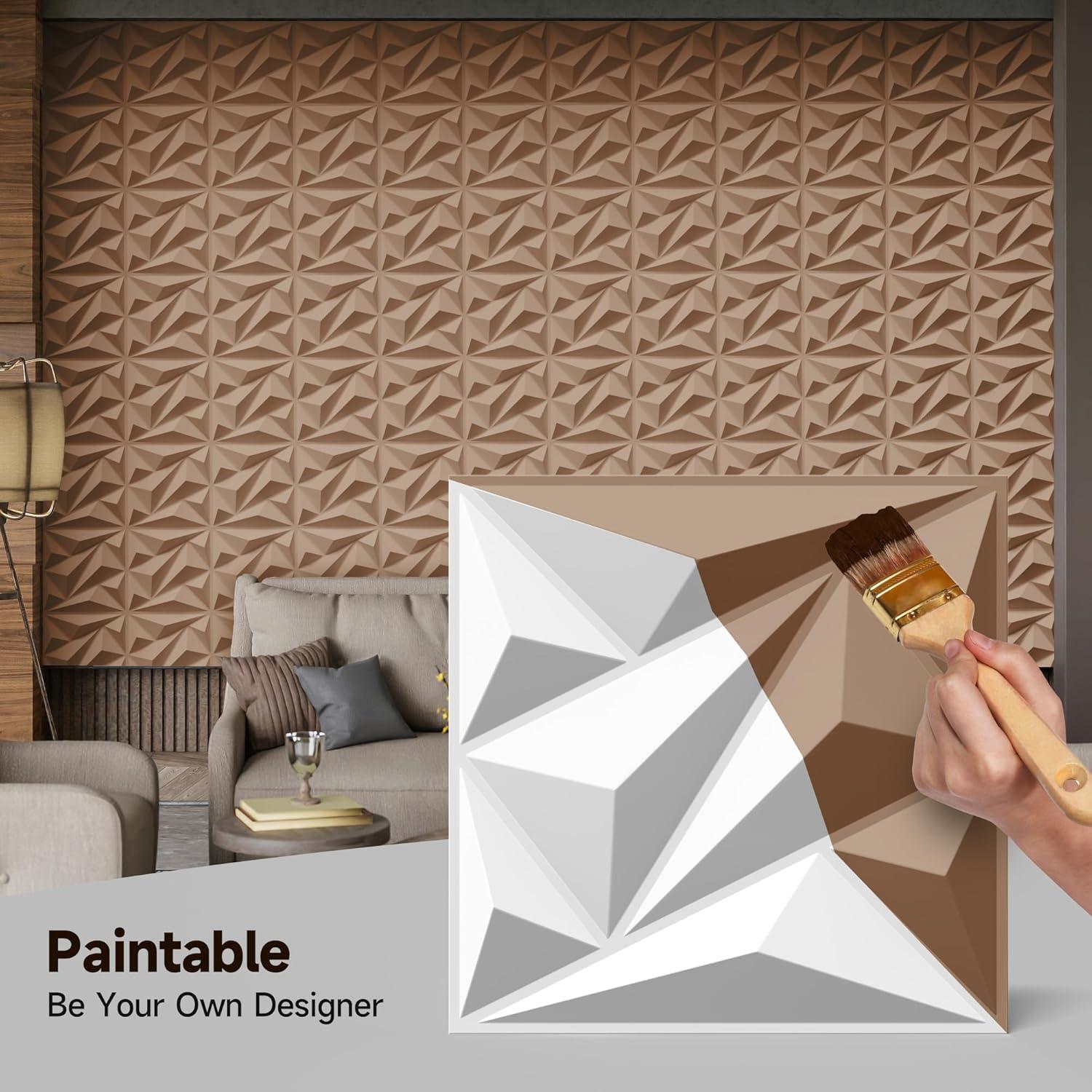 Paneles de Pared 3D INMOZATA Blancos 30.48x30.48cm - 33 Piezas