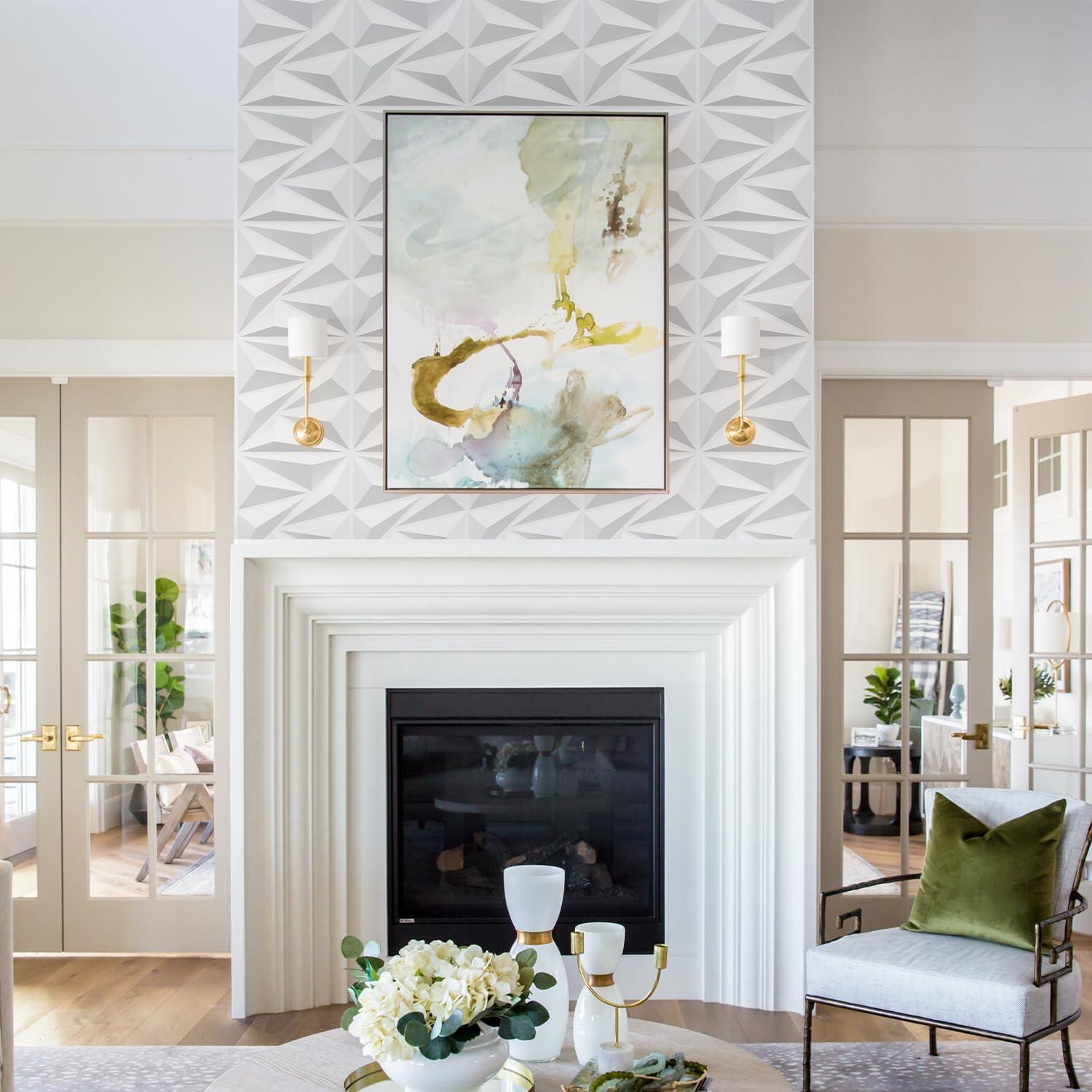 Paneles de Pared 3D STICKGOO Blancos 33 Piezas 30.48cm x 30.48cm