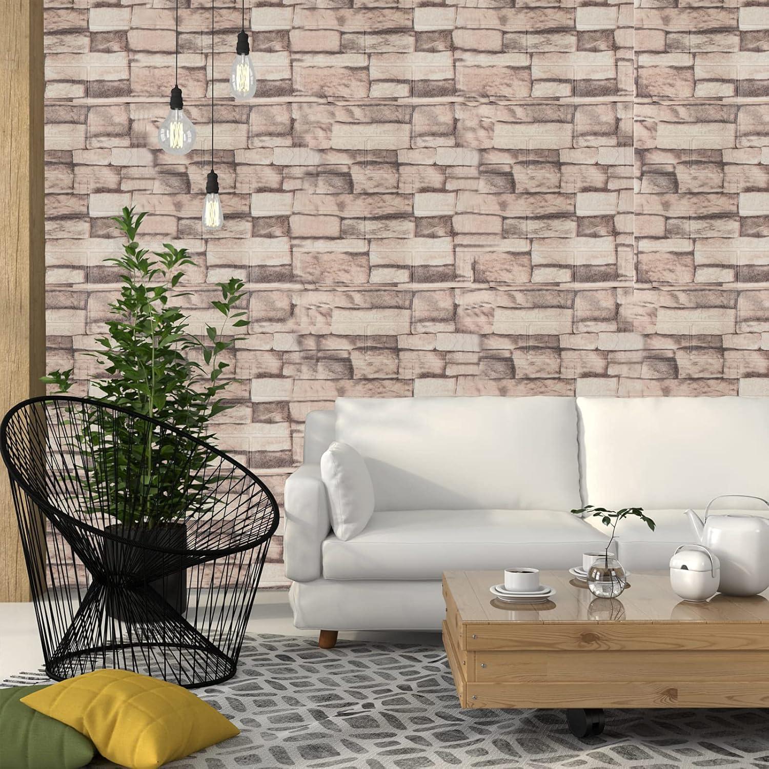 Papel Tapiz 3D Autoadhesivo WAPANE Ladrillo 10 Paquete