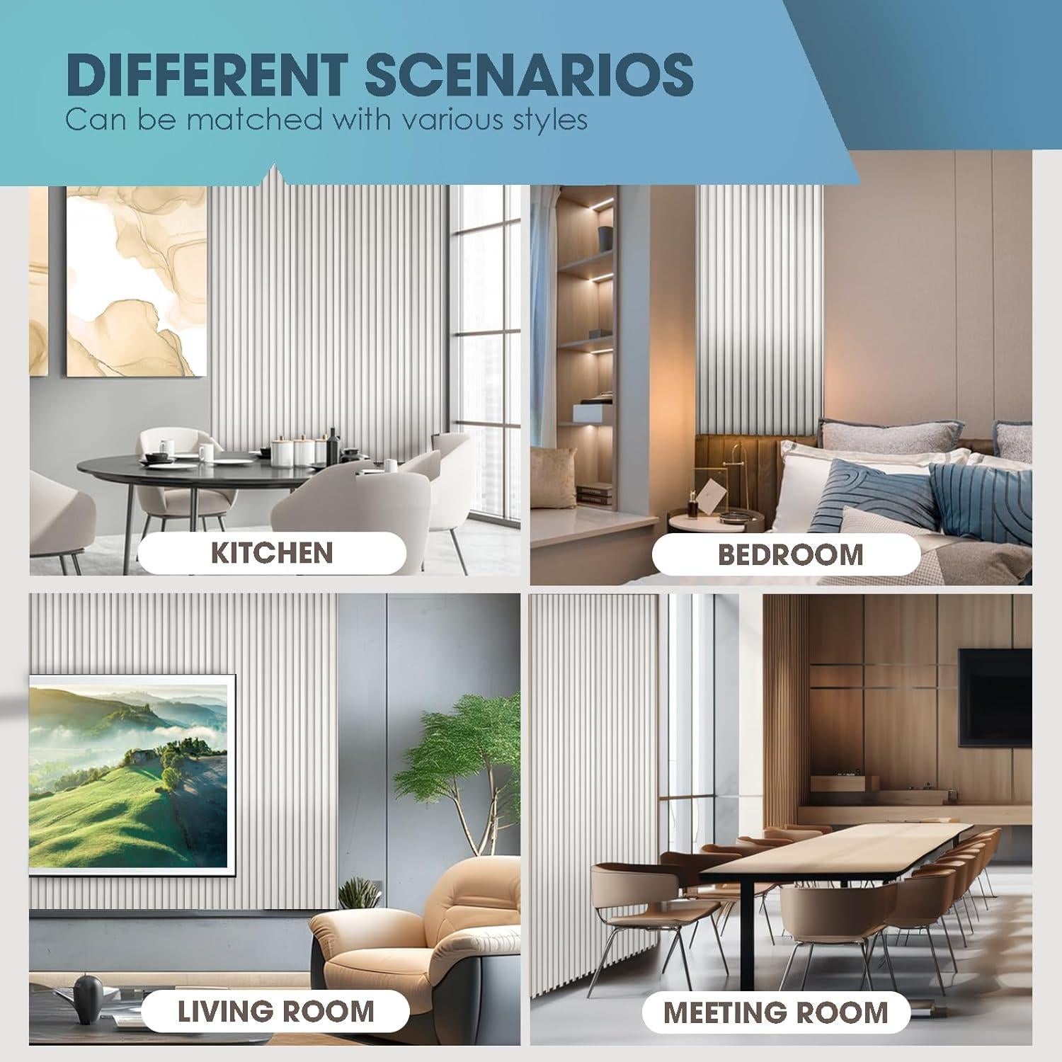 Paneles Acústicos de Pared OUZUGIE 3D Plata Metálica 8 Piezas