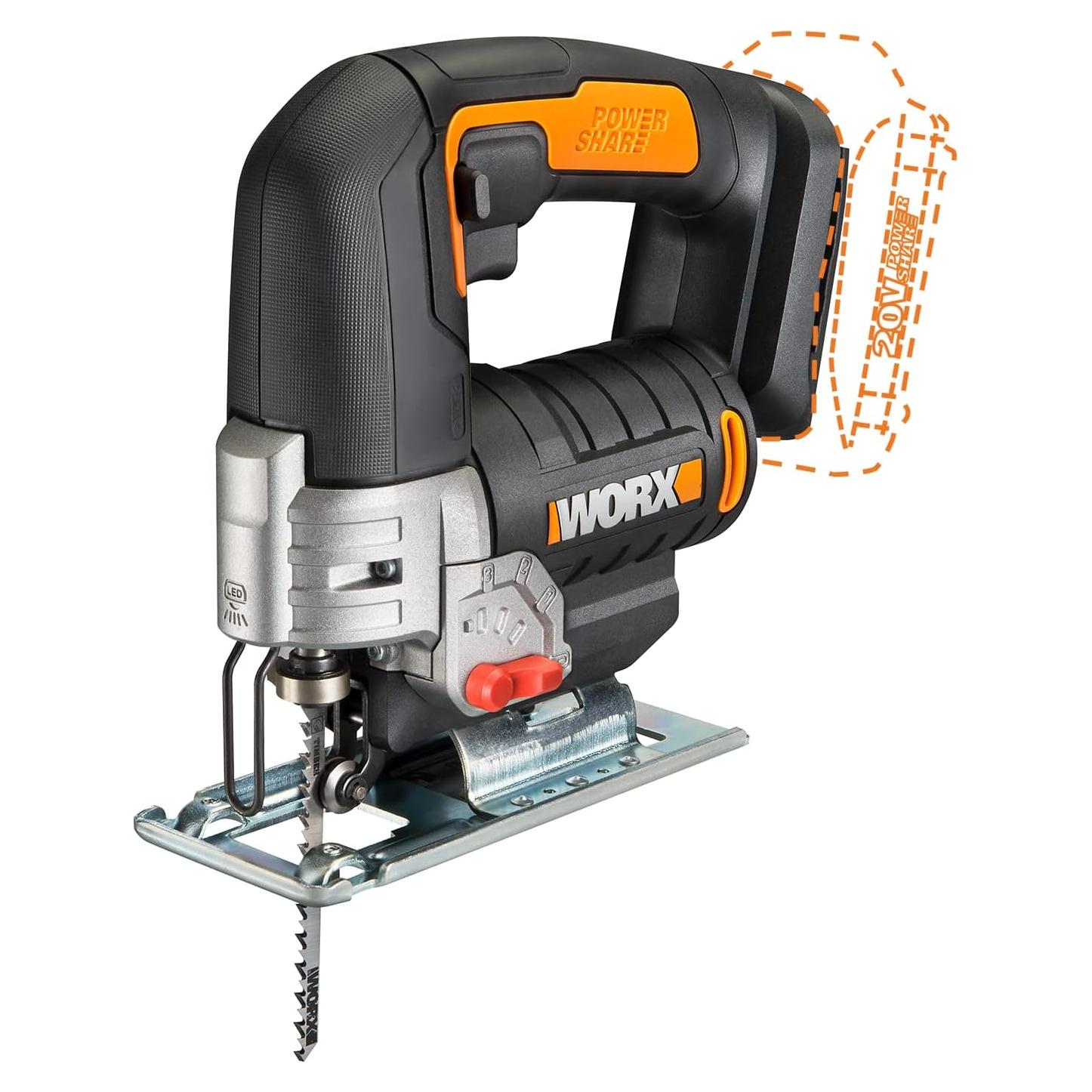 Sierra de calar inalámbrica Worx 20V WX543L.9 - 2600 RPM