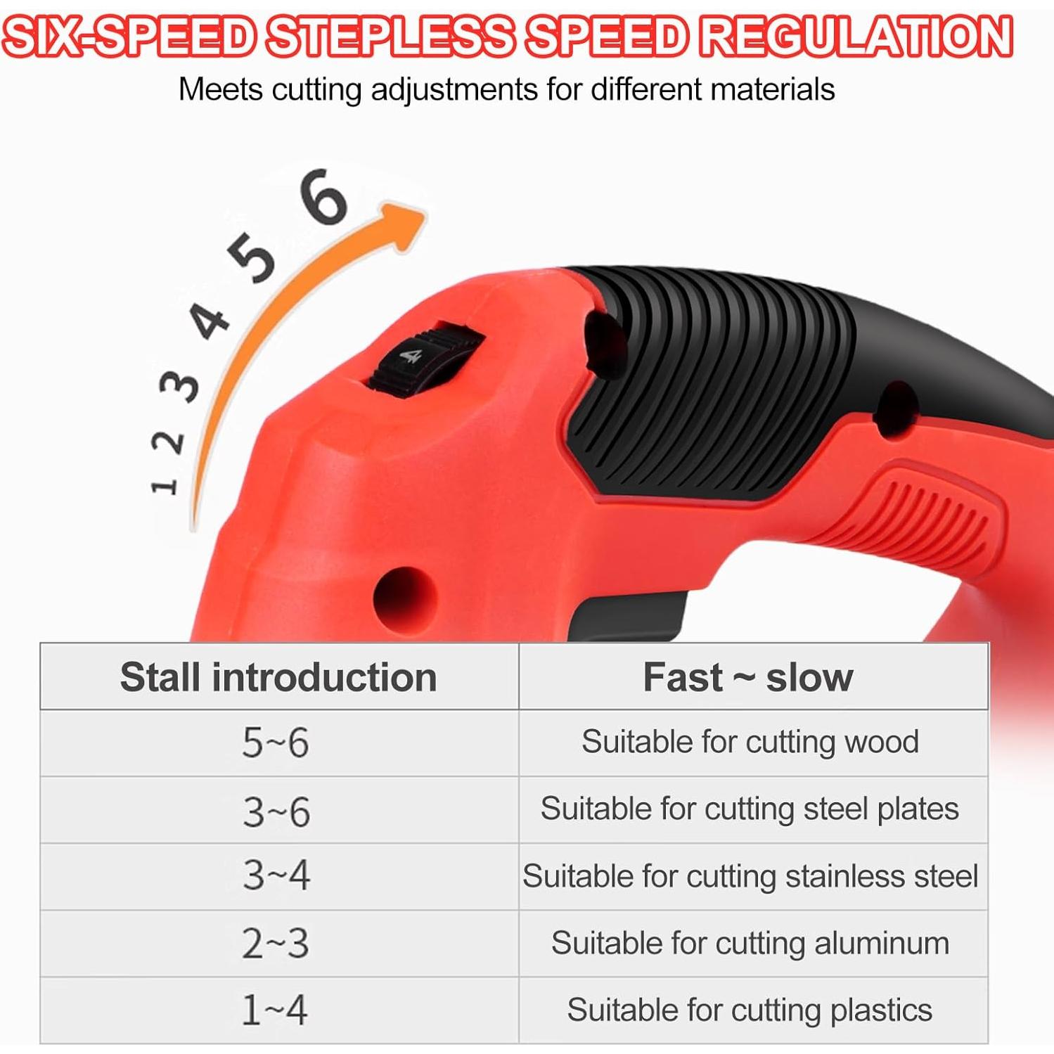 Sierra de calar eléctrica Oubit 800W con 6 velocidades y corte 0-45°