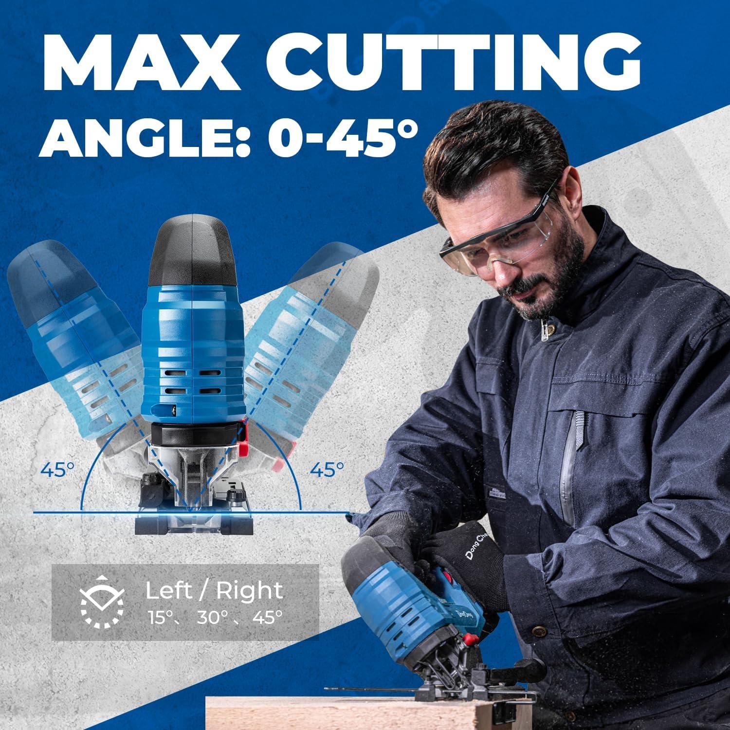 Sierra de calar Dong Cheng 20V, motor sin escobillas, 800-3500 SPM